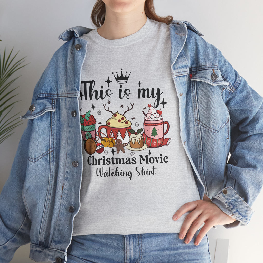 Christmas Movie Watching Tee - Heavy Cotton Shirt