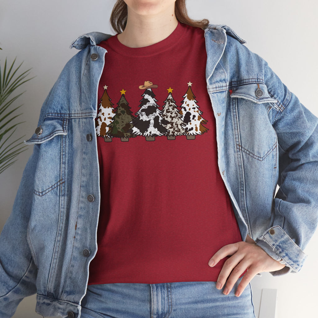 Whimsical Holiday Trees Heavy Cotton Tee