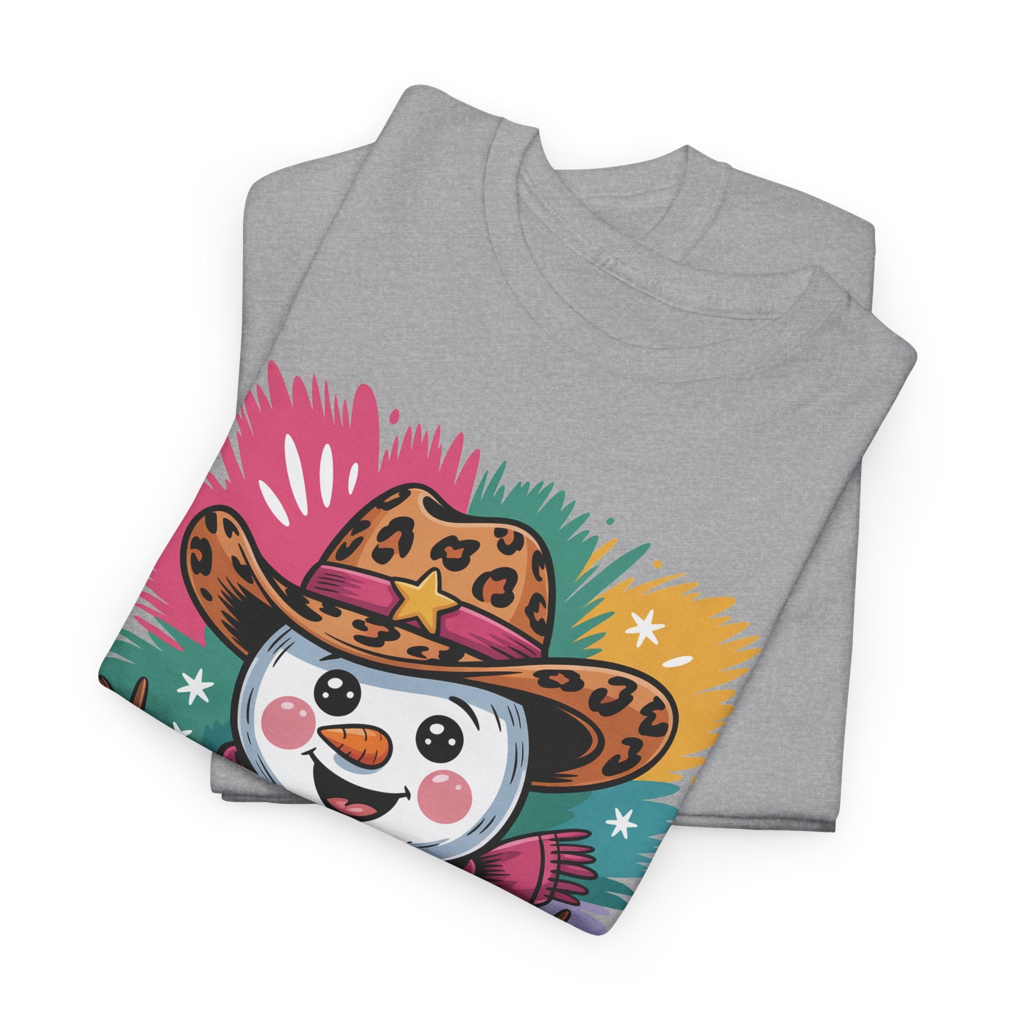 Cute Western Snowman Holiday Tee