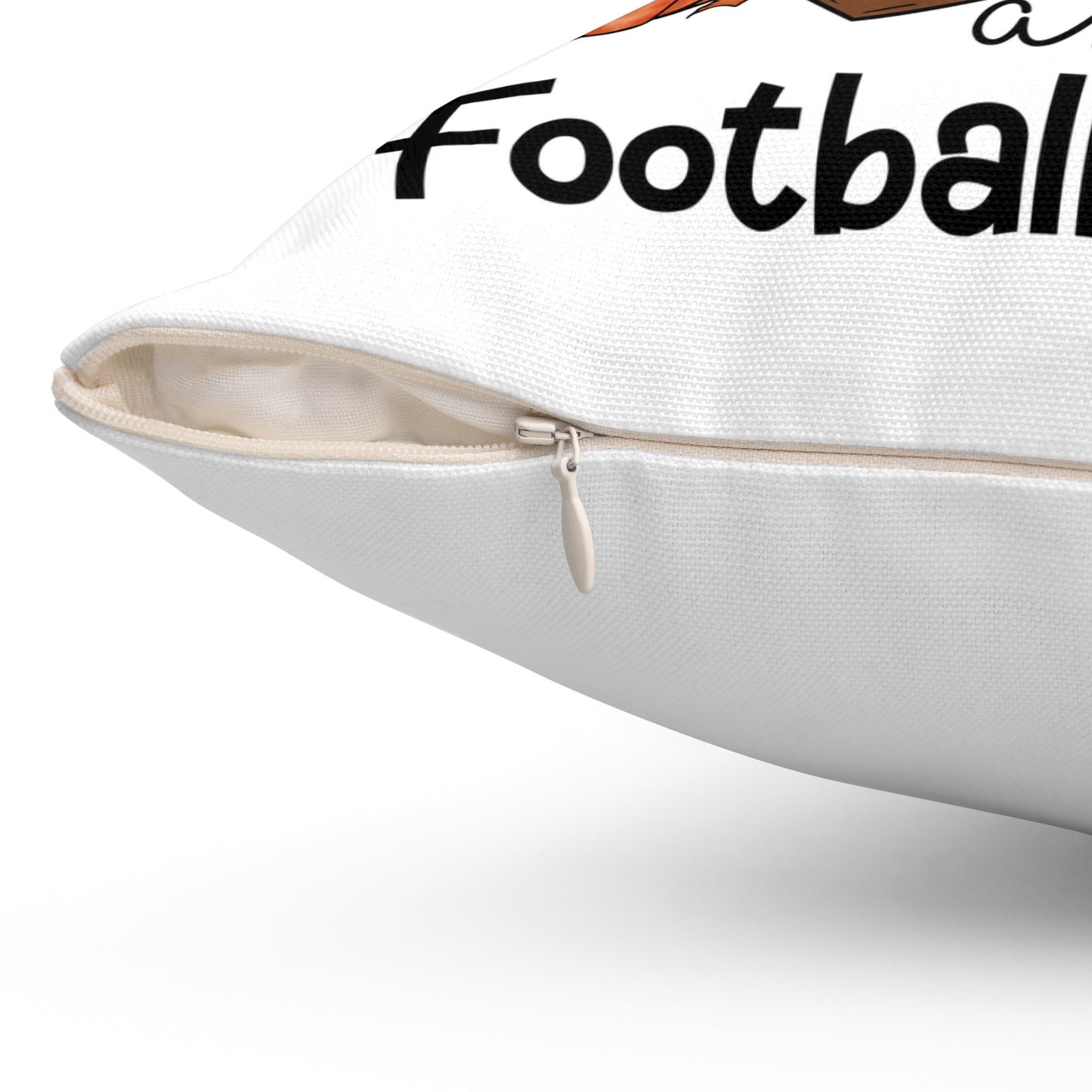Fall Football Pillow — "Falling Leaves and Football Please" Decorative Throw Pillow