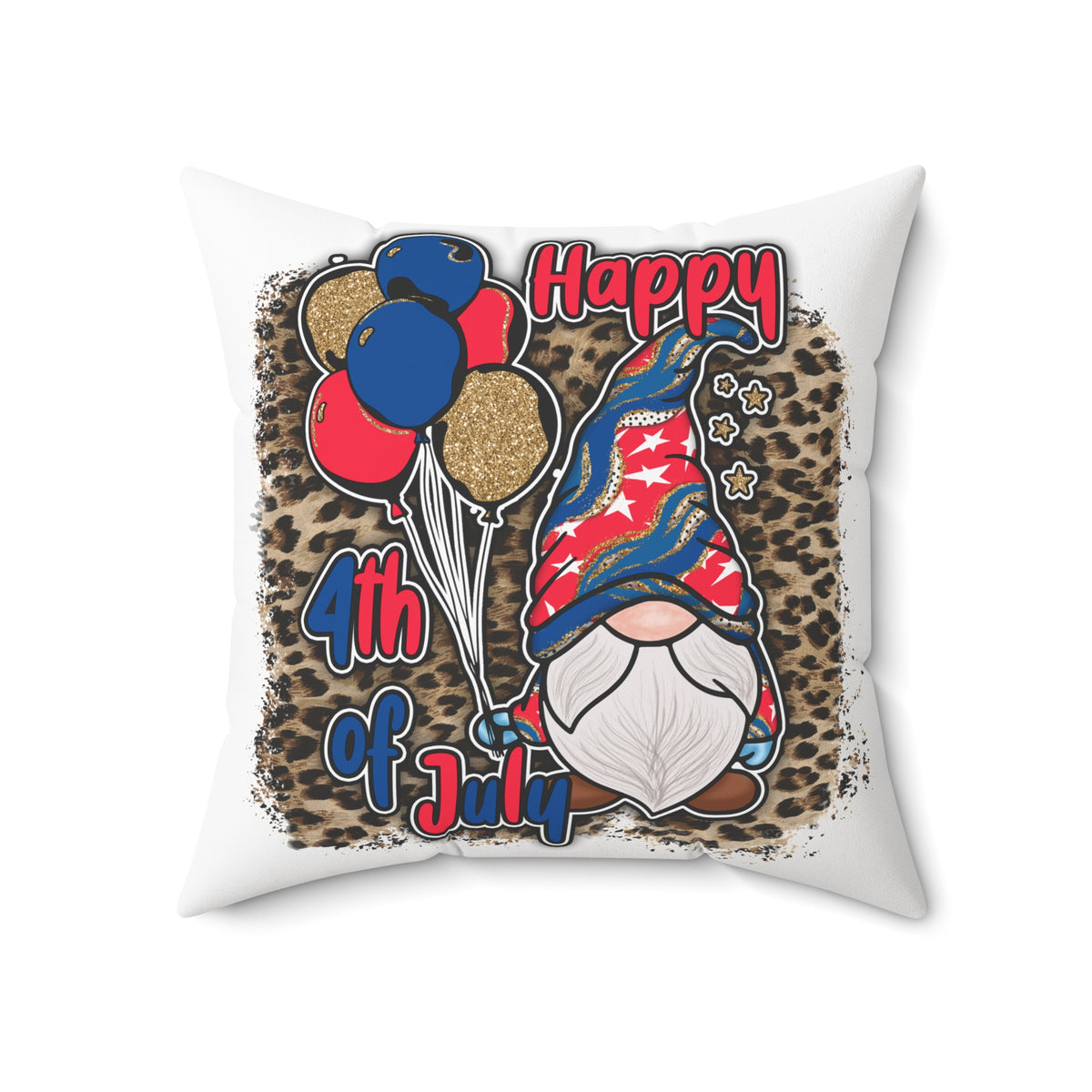 Fourth of July Gnome Throw Pillow