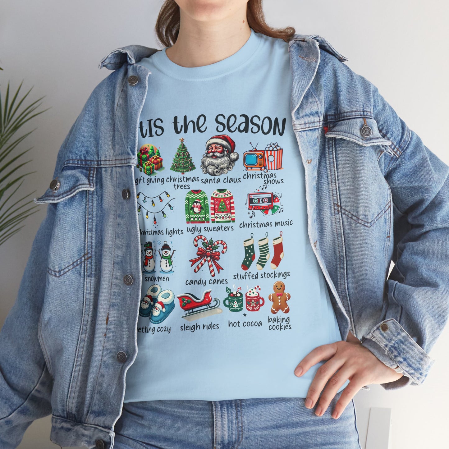 'Tis the Season Heavy Cotton Tee - Holiday Cheer and Festive Fun