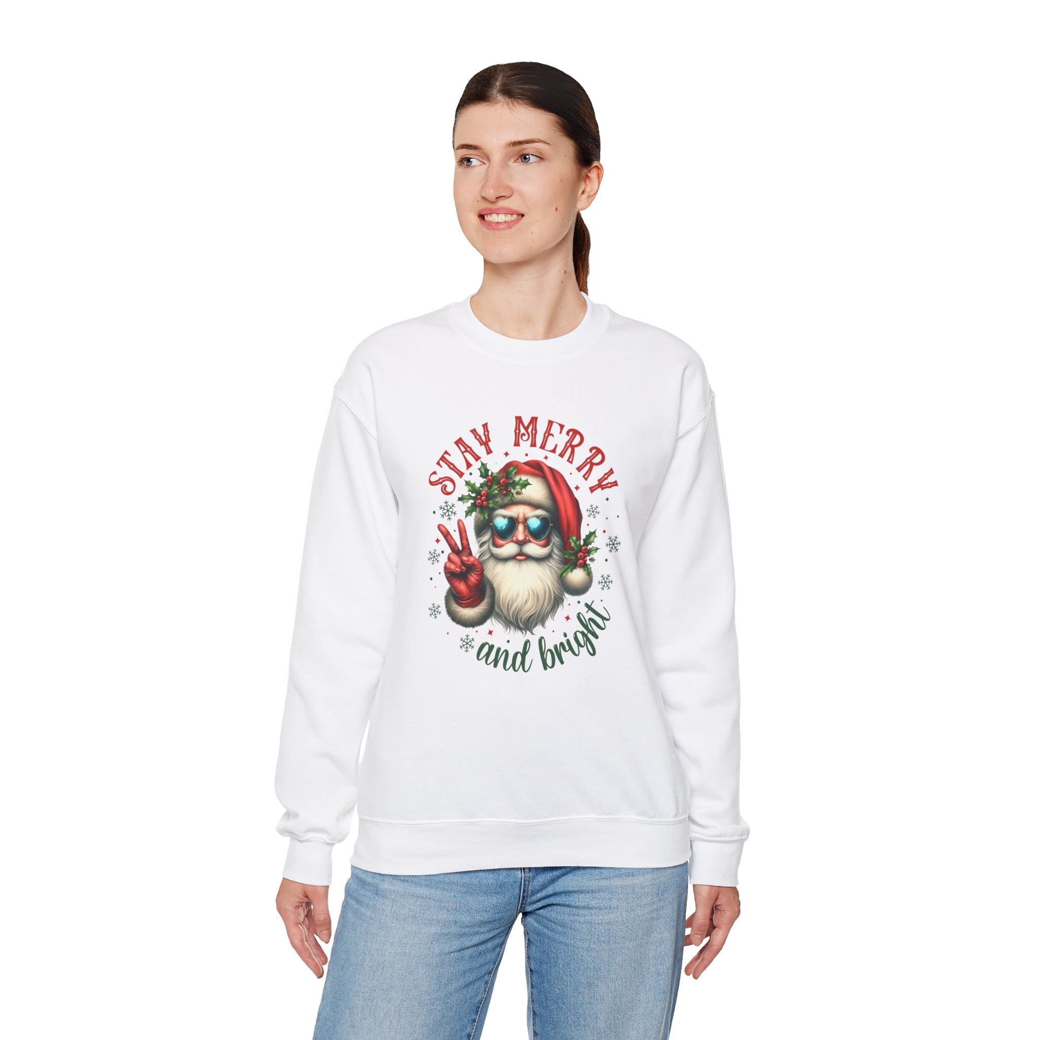 Stay Merry and Bright Crewneck Sweatshirt - Festive Holiday Apparel