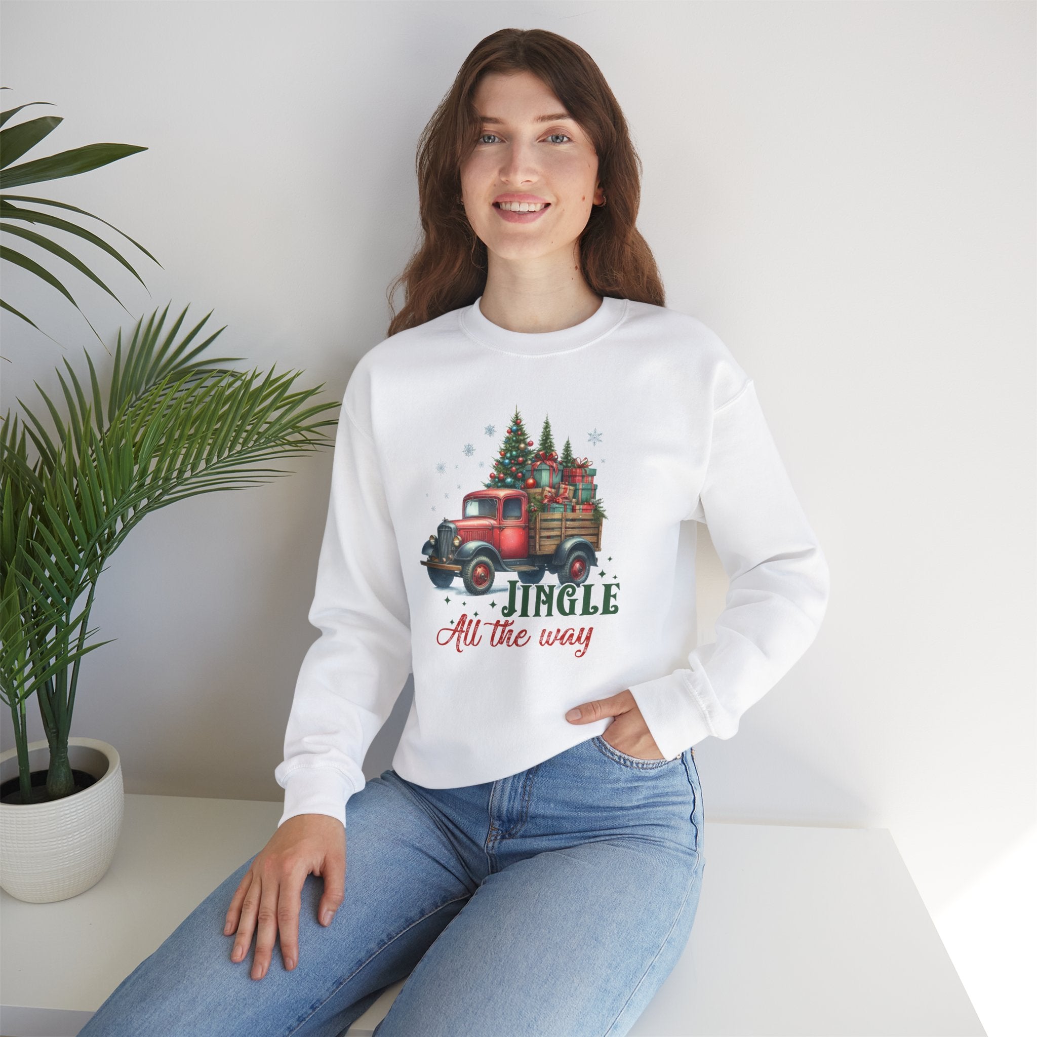 Jingle All the Way Sweatshirt - Cozy Heavy Blend Crewneck for Holiday Cheer