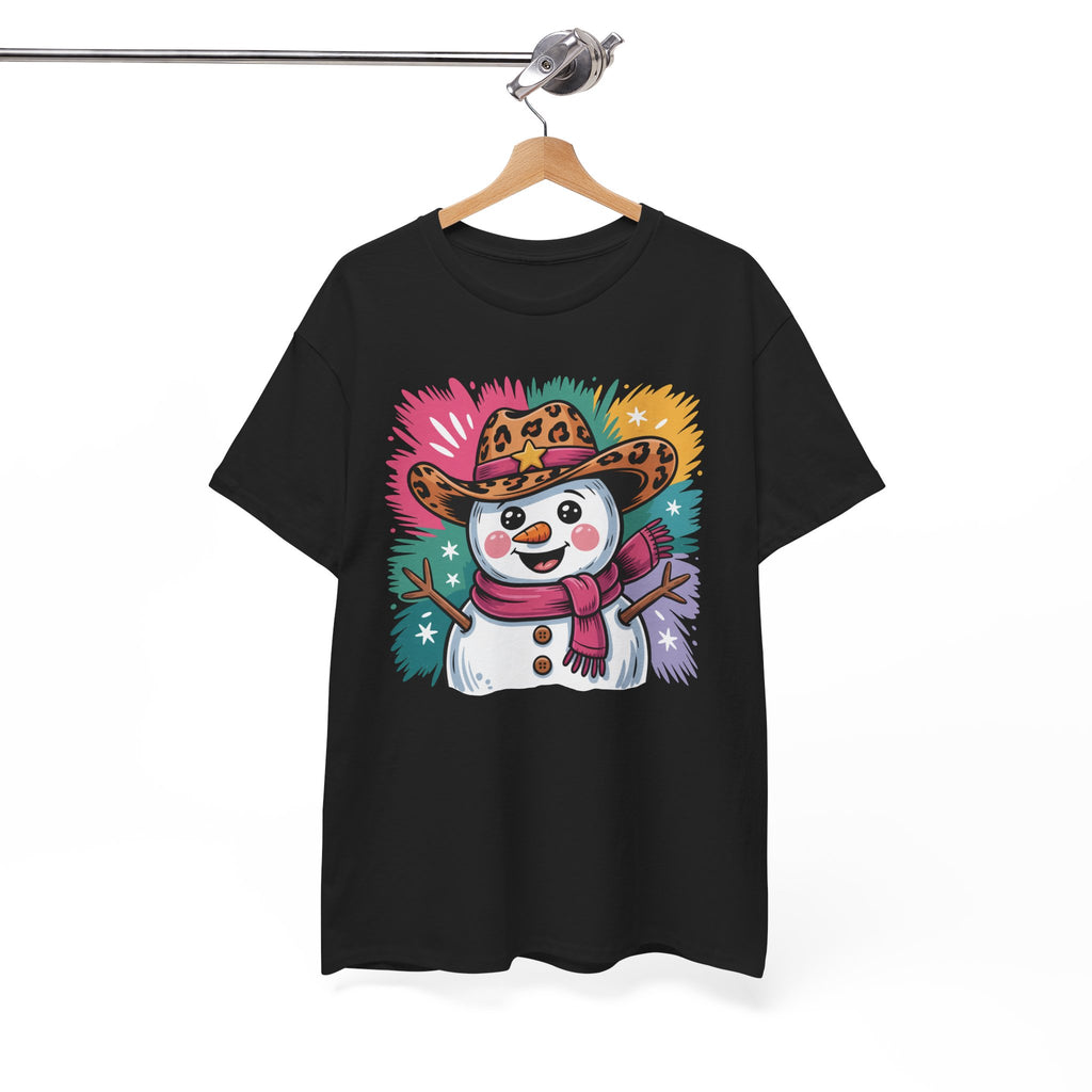 Cute Western Snowman Holiday Tee