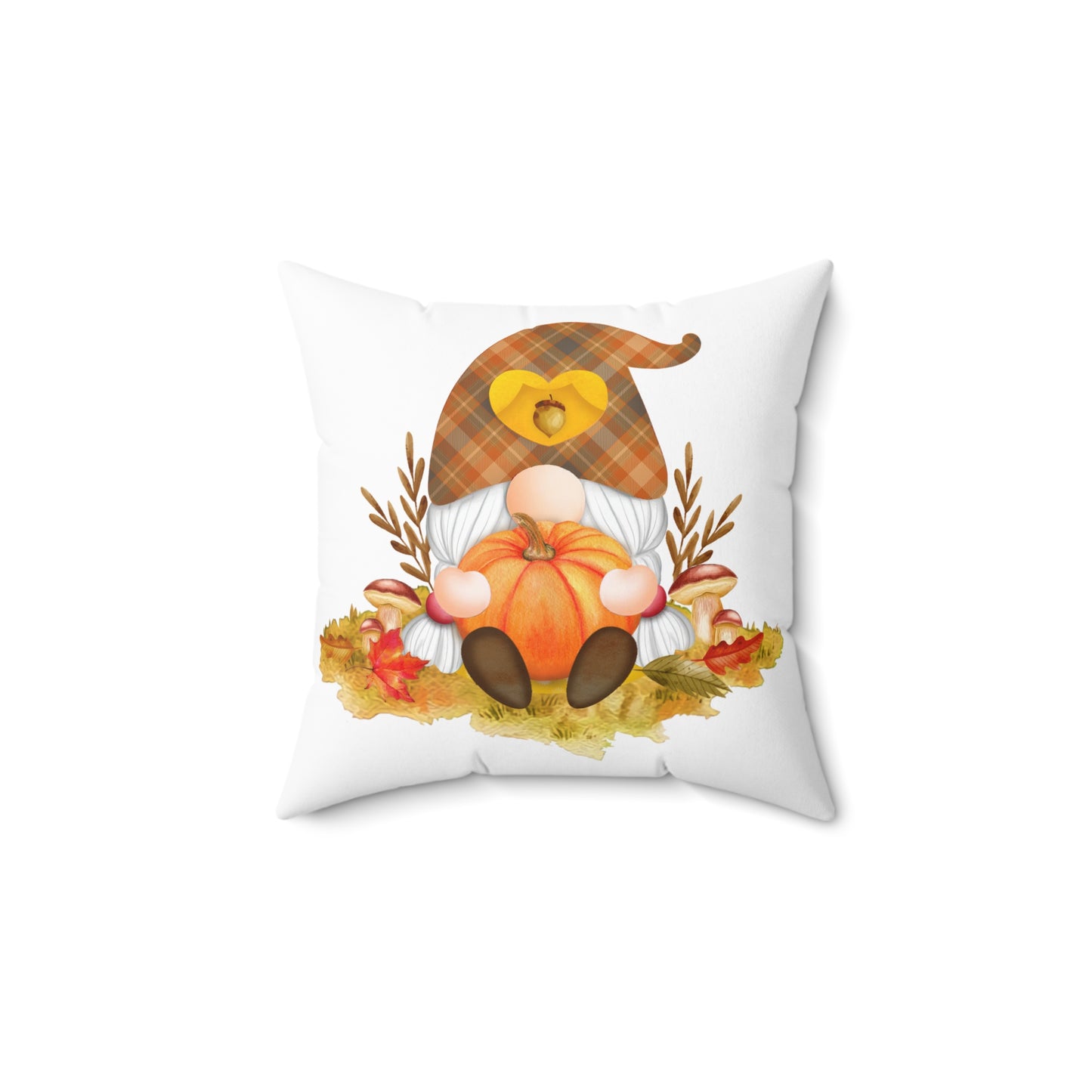 Autumn Gnome Pumpkin Pillow