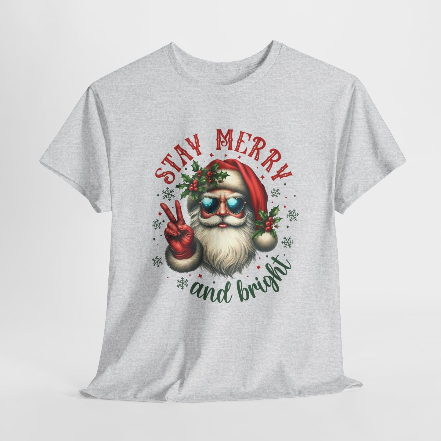 Stay Merry Holiday Heavy Cotton Tee | Fun Christmas Shirt
