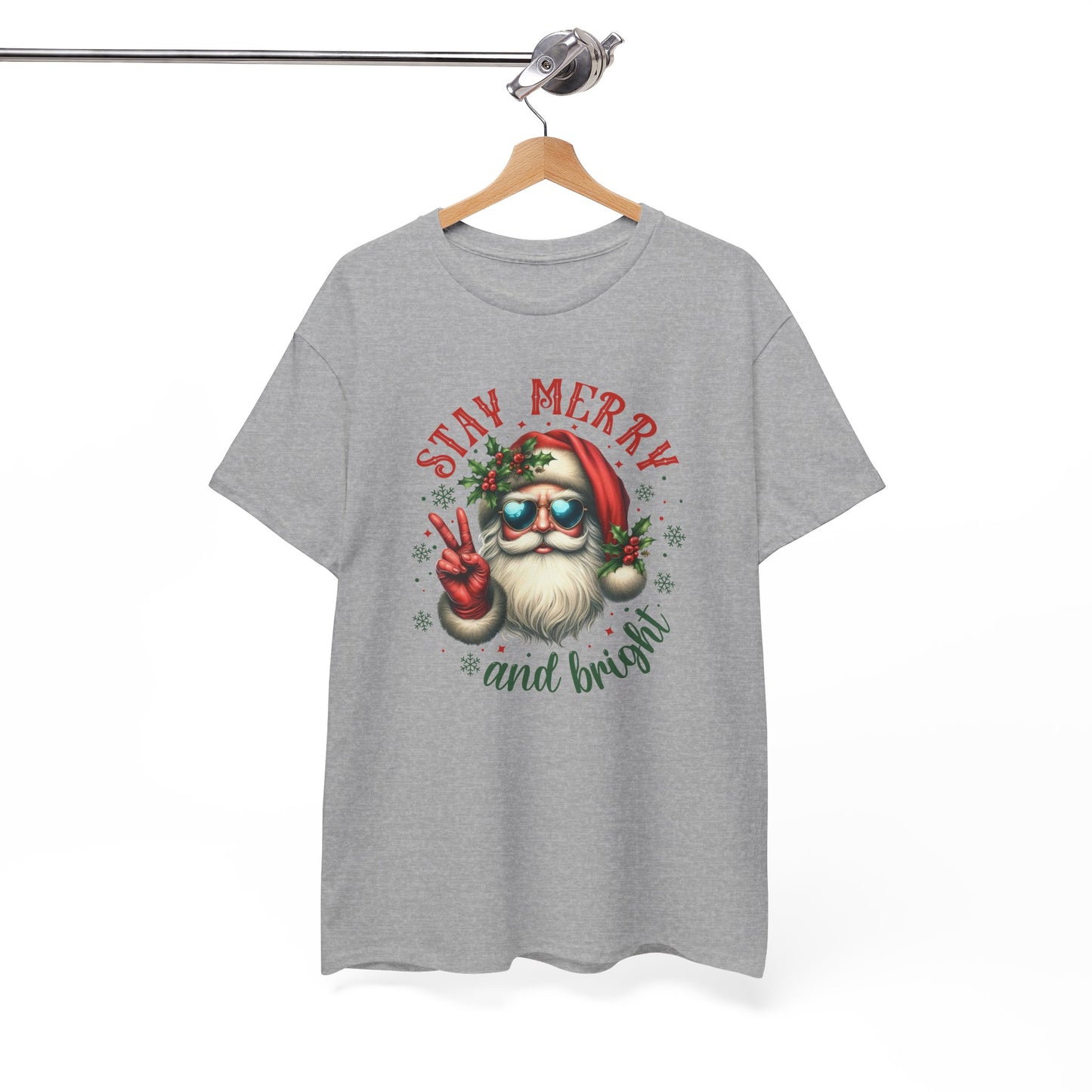Stay Merry Holiday Heavy Cotton Tee | Fun Christmas Shirt