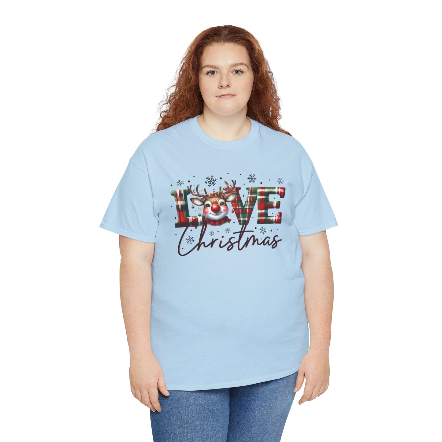 Love Christmas Heavy Cotton Tee - Festive and Comfortable Holiday Apparel