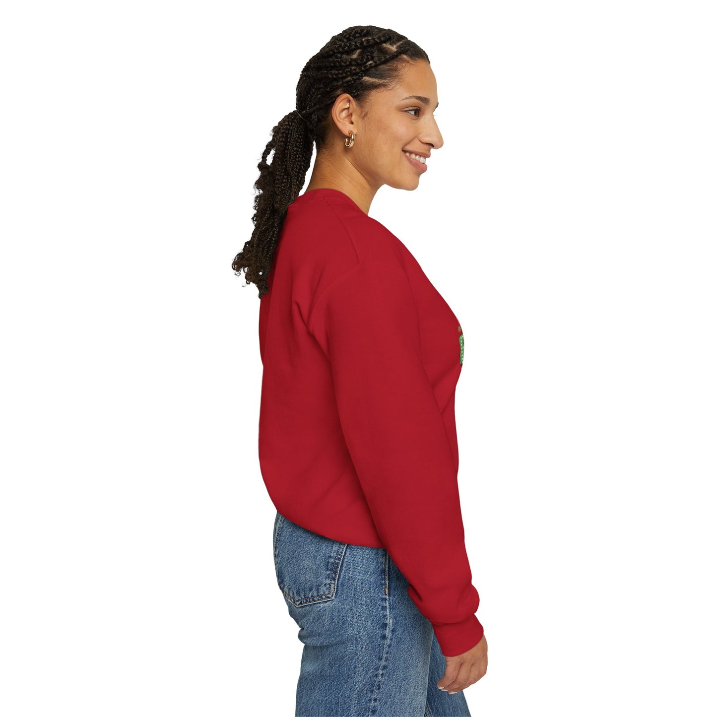 Festive Crewneck Sweatshirt - Dance Like Frosty, Give Like Santa, Love Like Jesus