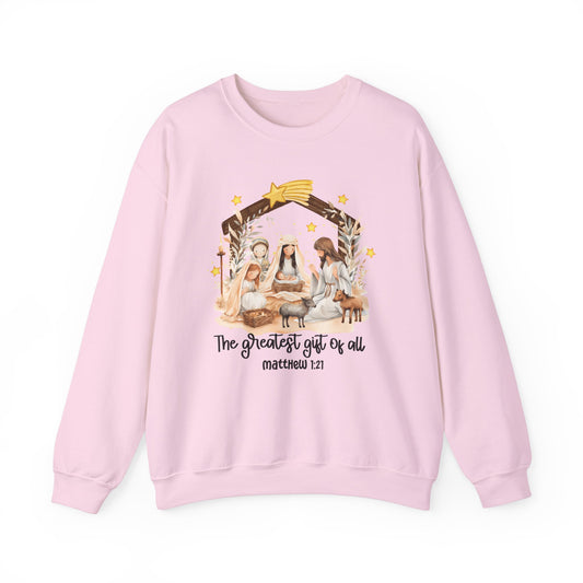 Christmas Nativity Crewneck Sweatshirt - "The Greatest Gift of All"