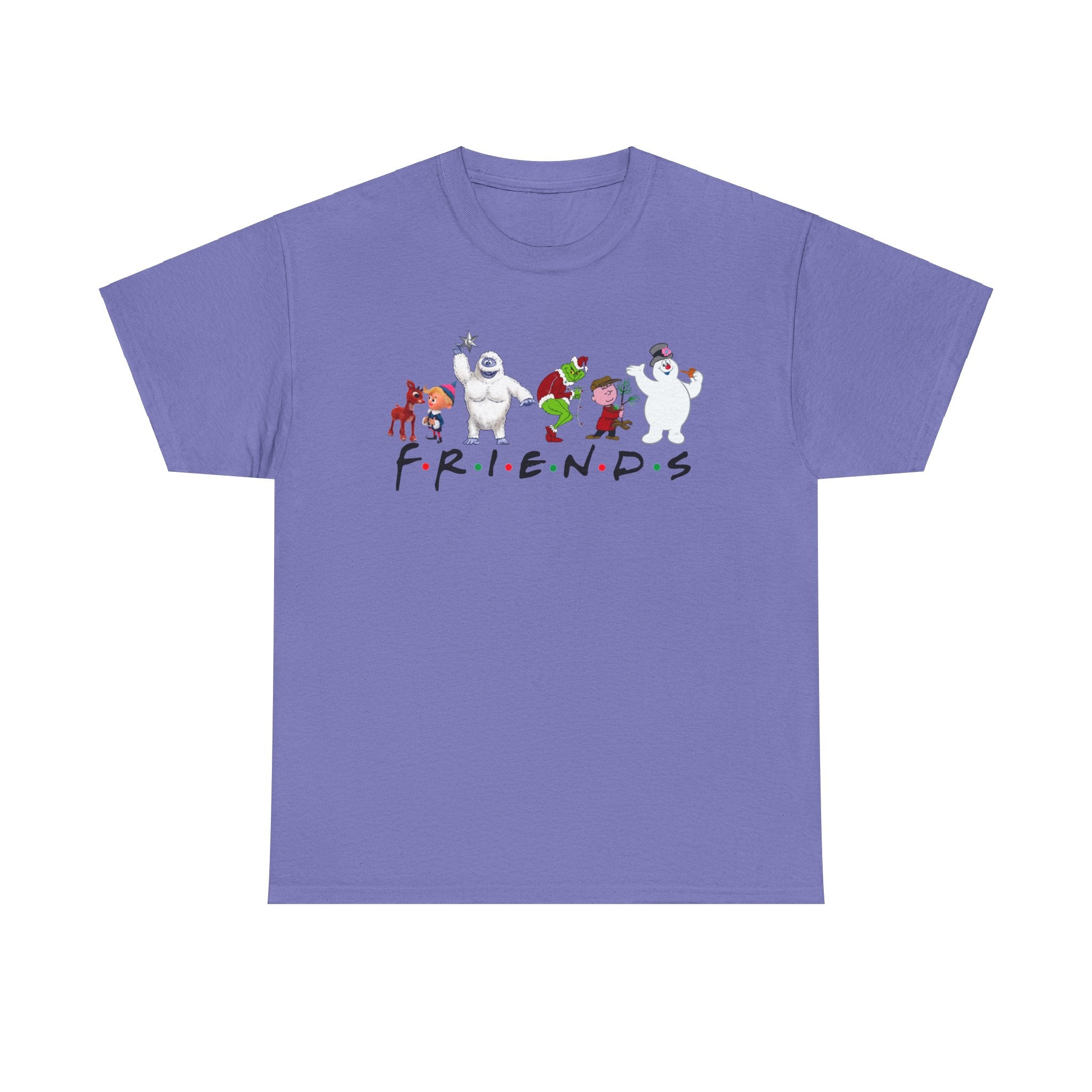 Playful Friends Heavy Cotton Tee - Fun Cartoon Design