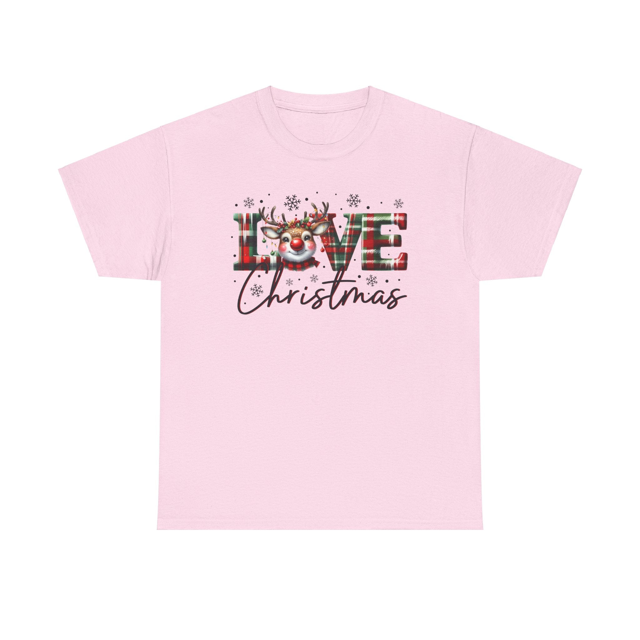 Love Christmas Heavy Cotton Tee - Festive and Comfortable Holiday Apparel