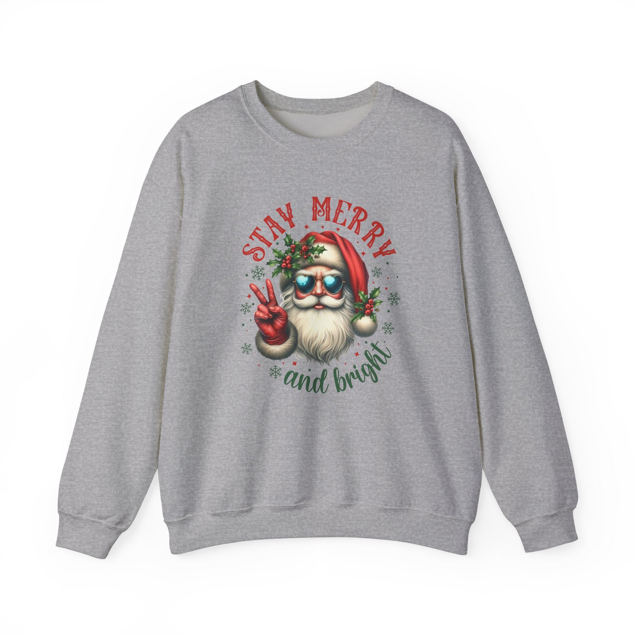 Stay Merry and Bright Crewneck Sweatshirt - Festive Holiday Apparel