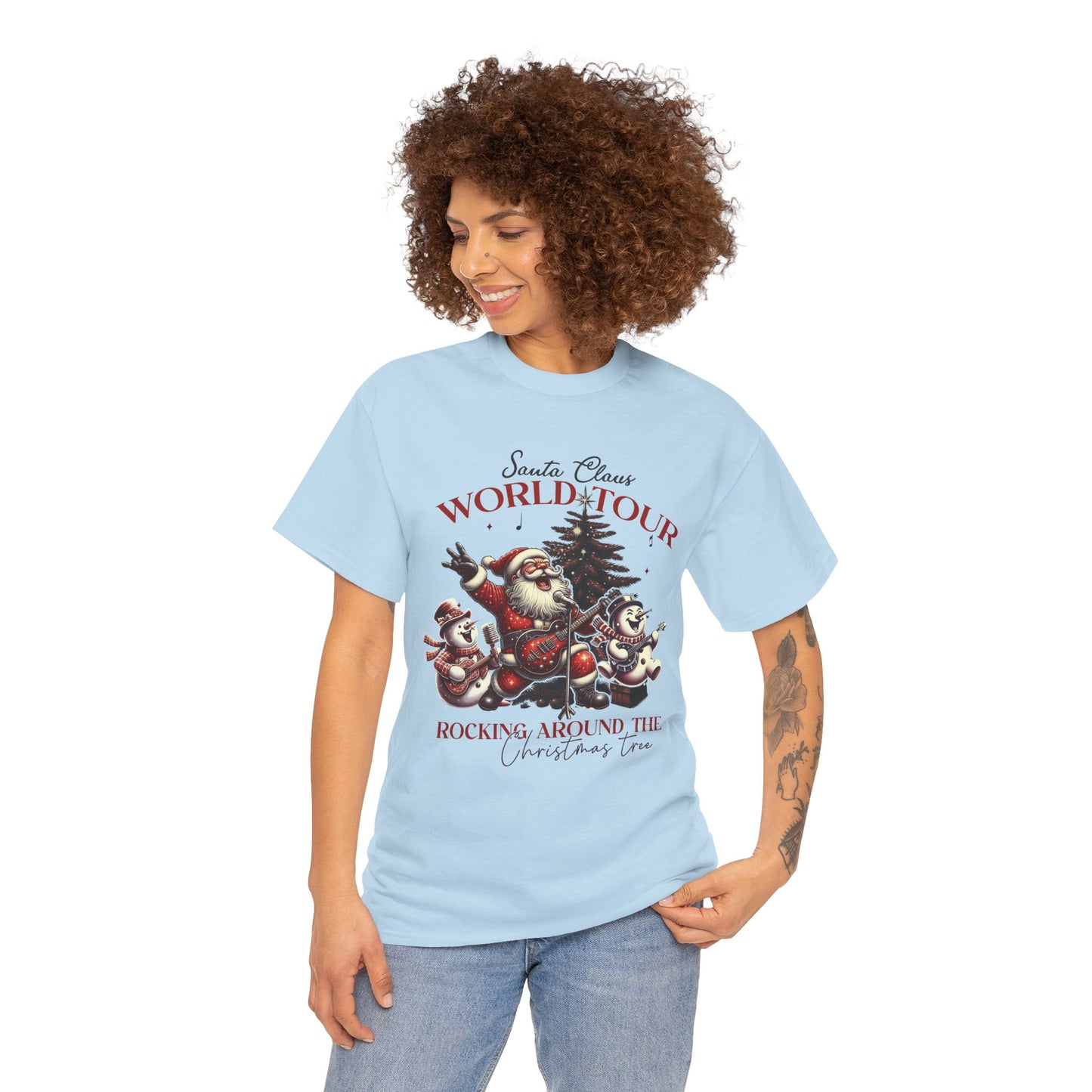 Christmas Santa Claus World Tour Tee - Heavy Cotton T-Shirt