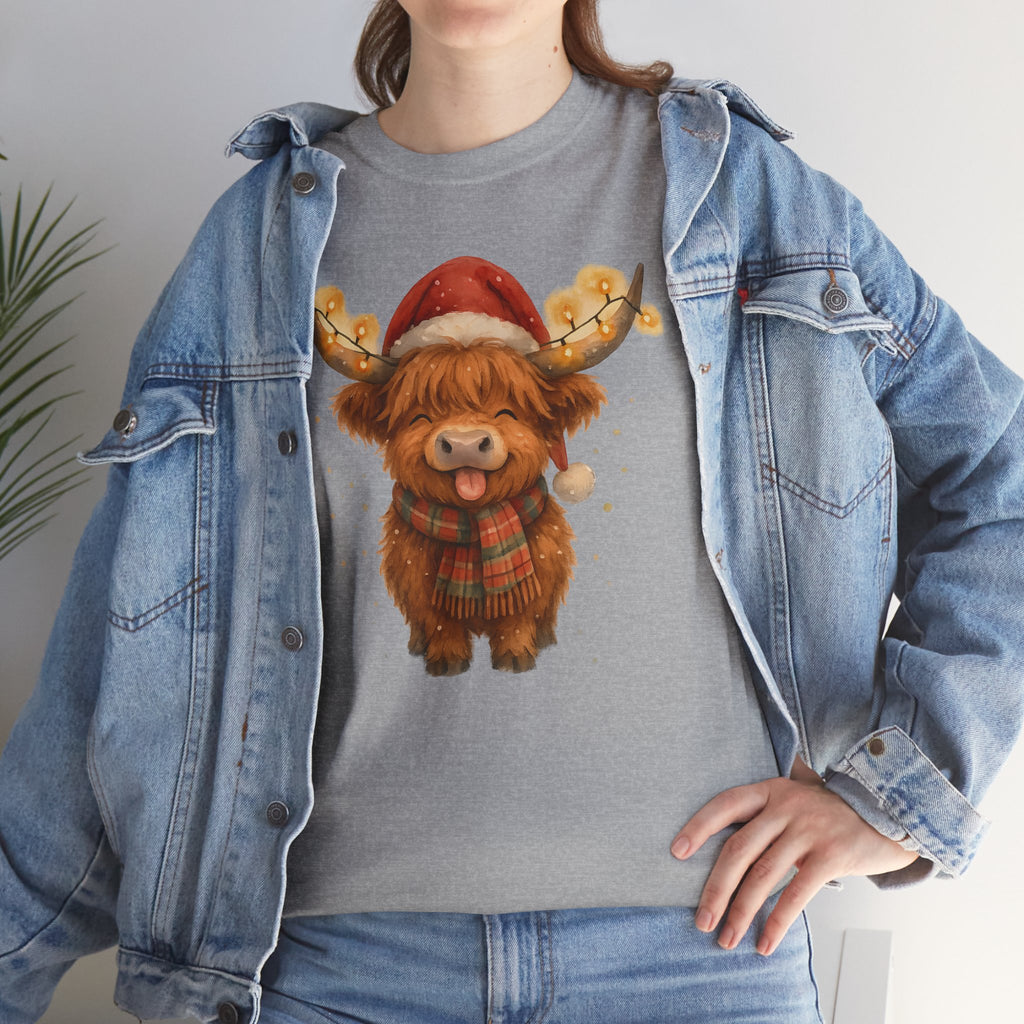 Christmas Highland Cow Tee