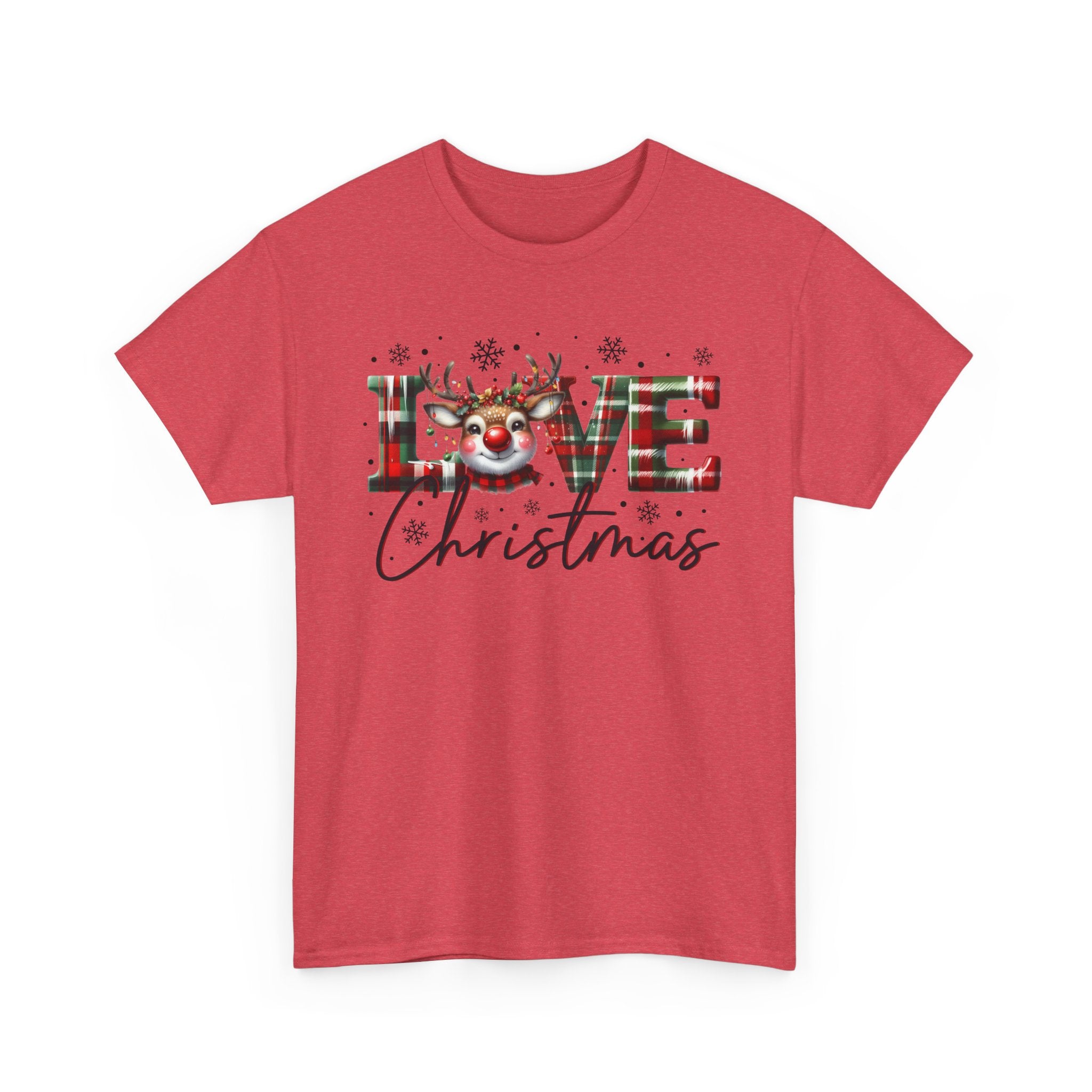 Love Christmas Heavy Cotton Tee - Festive and Comfortable Holiday Apparel