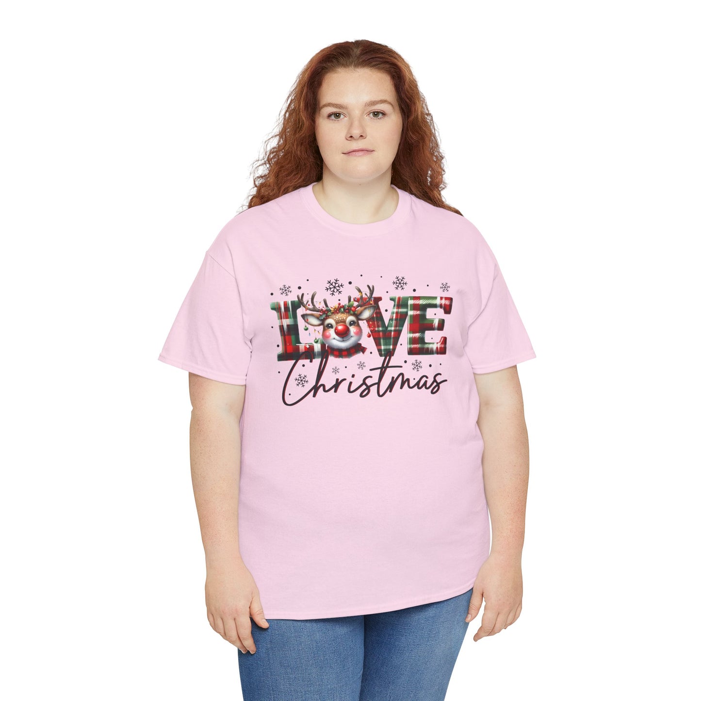 Love Christmas Heavy Cotton Tee - Festive and Comfortable Holiday Apparel