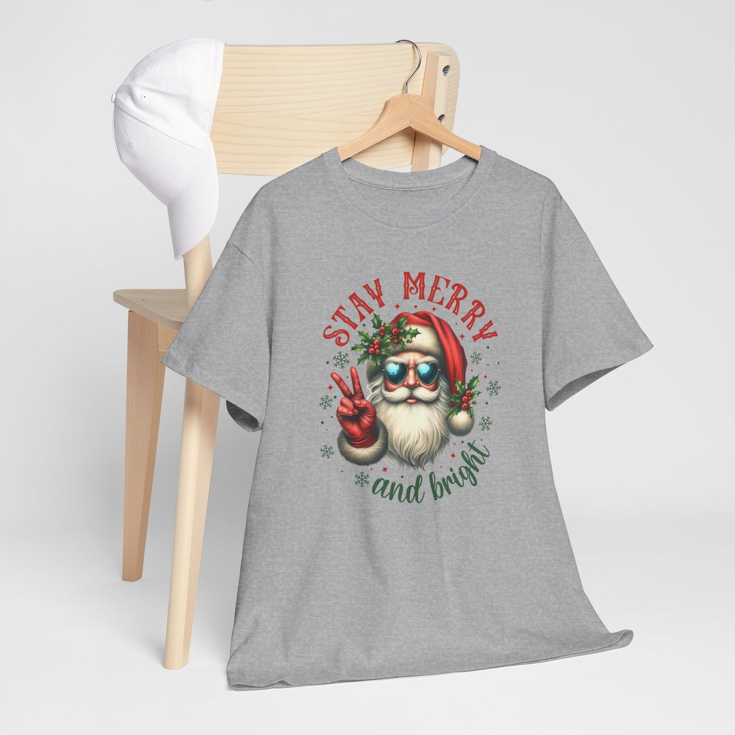 Stay Merry Holiday Heavy Cotton Tee | Fun Christmas Shirt