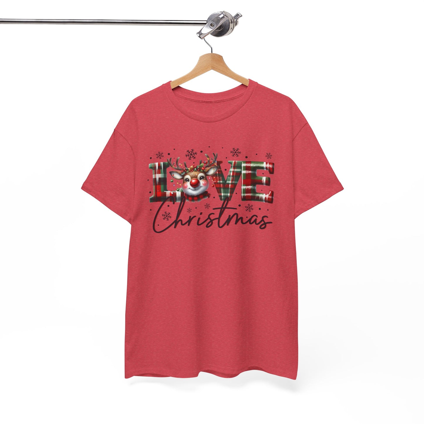Love Christmas Heavy Cotton Tee - Festive and Comfortable Holiday Apparel