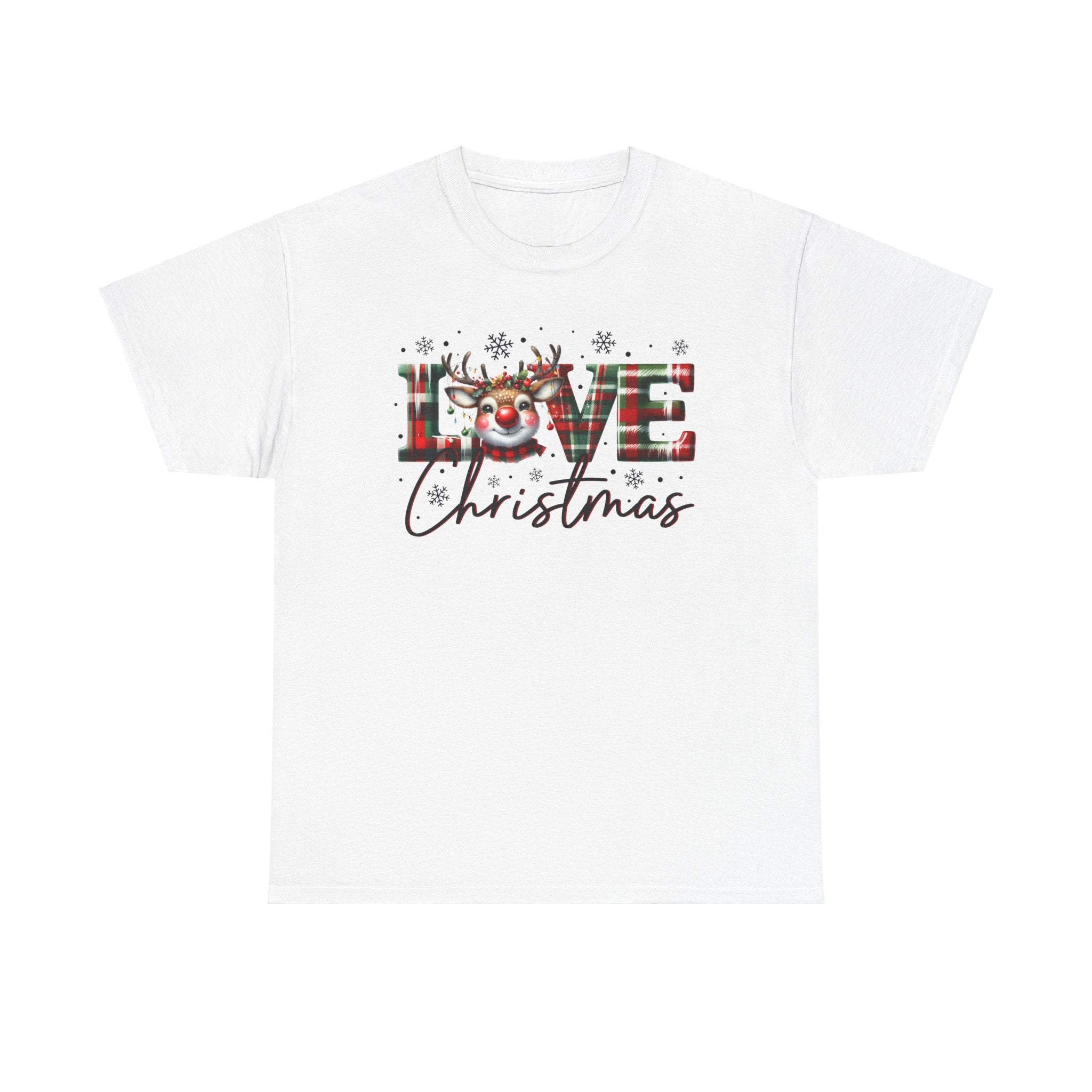 Love Christmas Heavy Cotton Tee - Festive and Comfortable Holiday Apparel