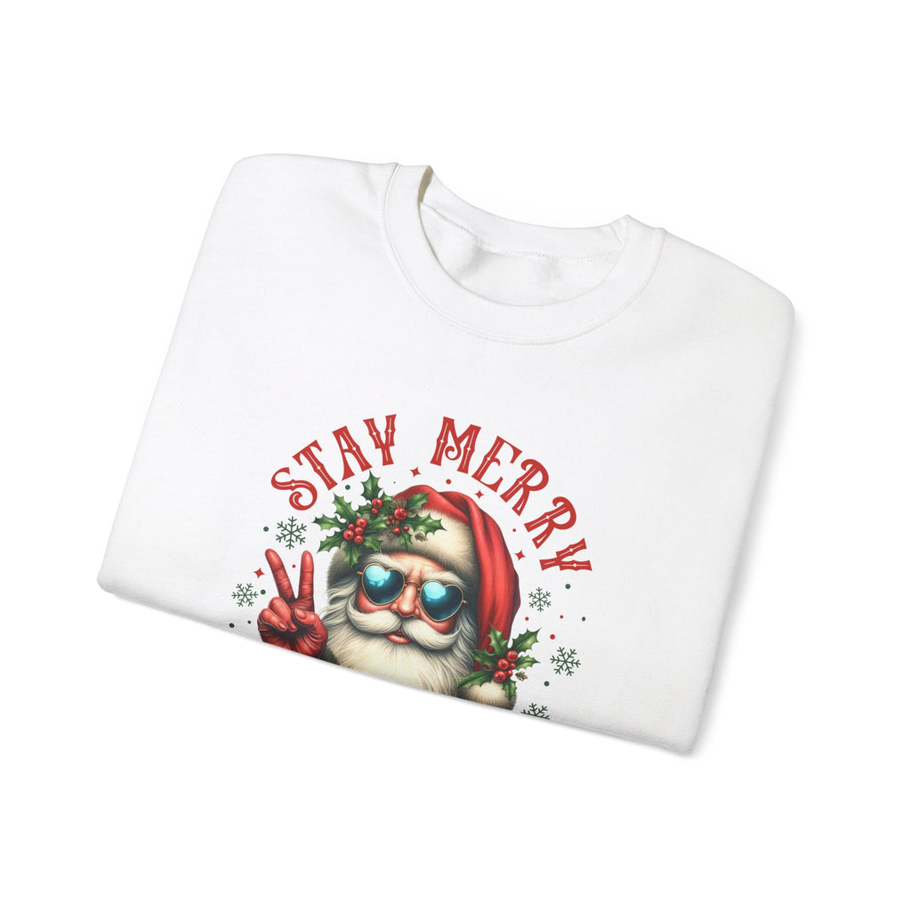 Stay Merry and Bright Crewneck Sweatshirt - Festive Holiday Apparel
