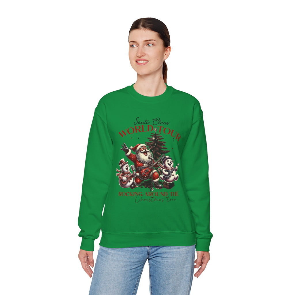 Santa Claus World Tour Crewneck Sweatshirt - Rocking Around the Christmas Tree