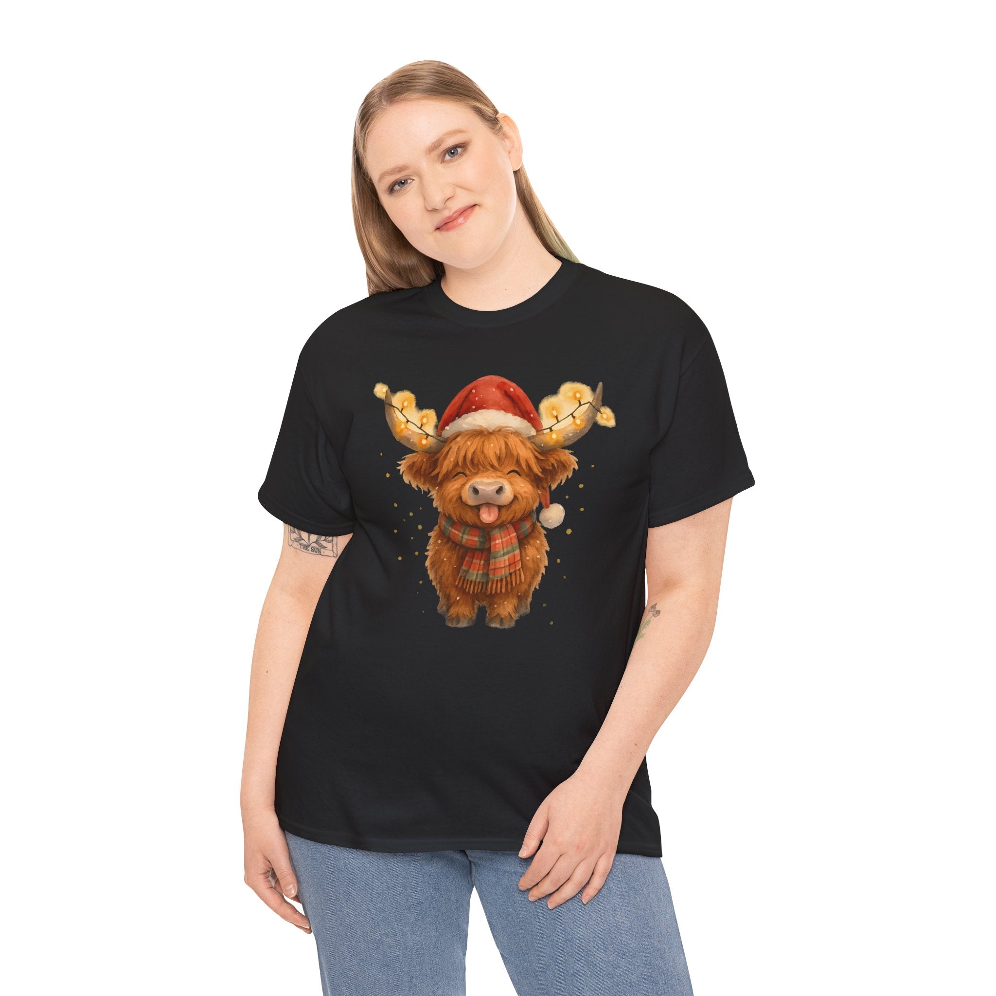 Christmas Highland Cow Tee