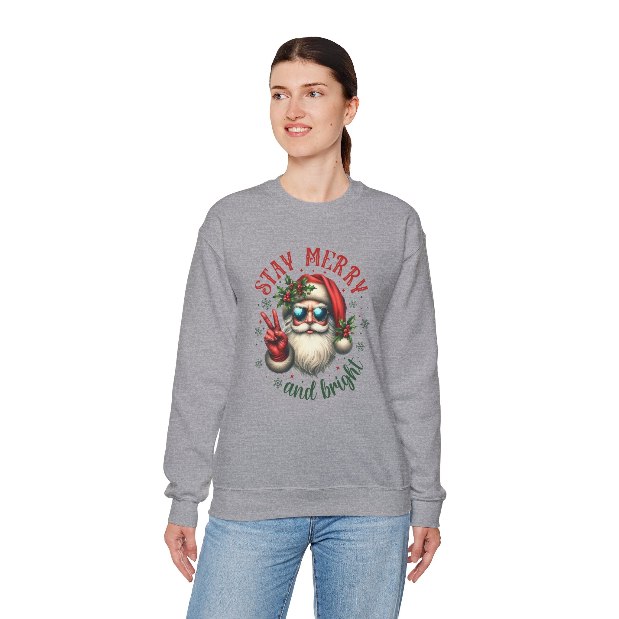 Stay Merry and Bright Crewneck Sweatshirt - Festive Holiday Apparel