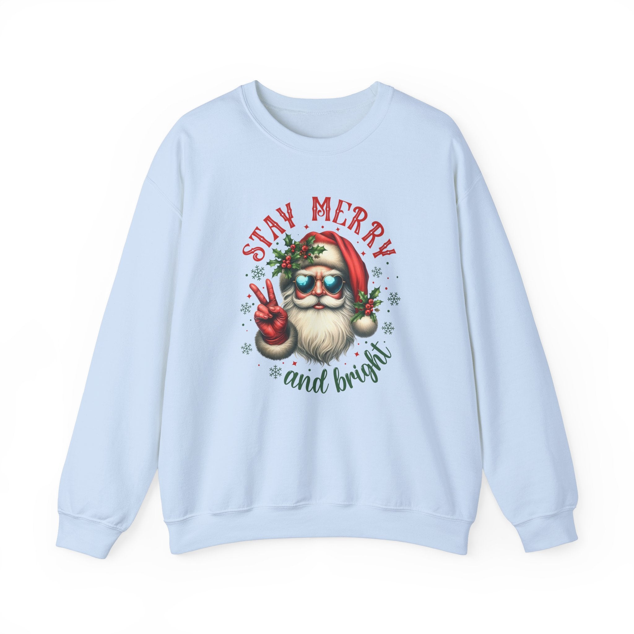 Stay Merry and Bright Crewneck Sweatshirt - Festive Holiday Apparel