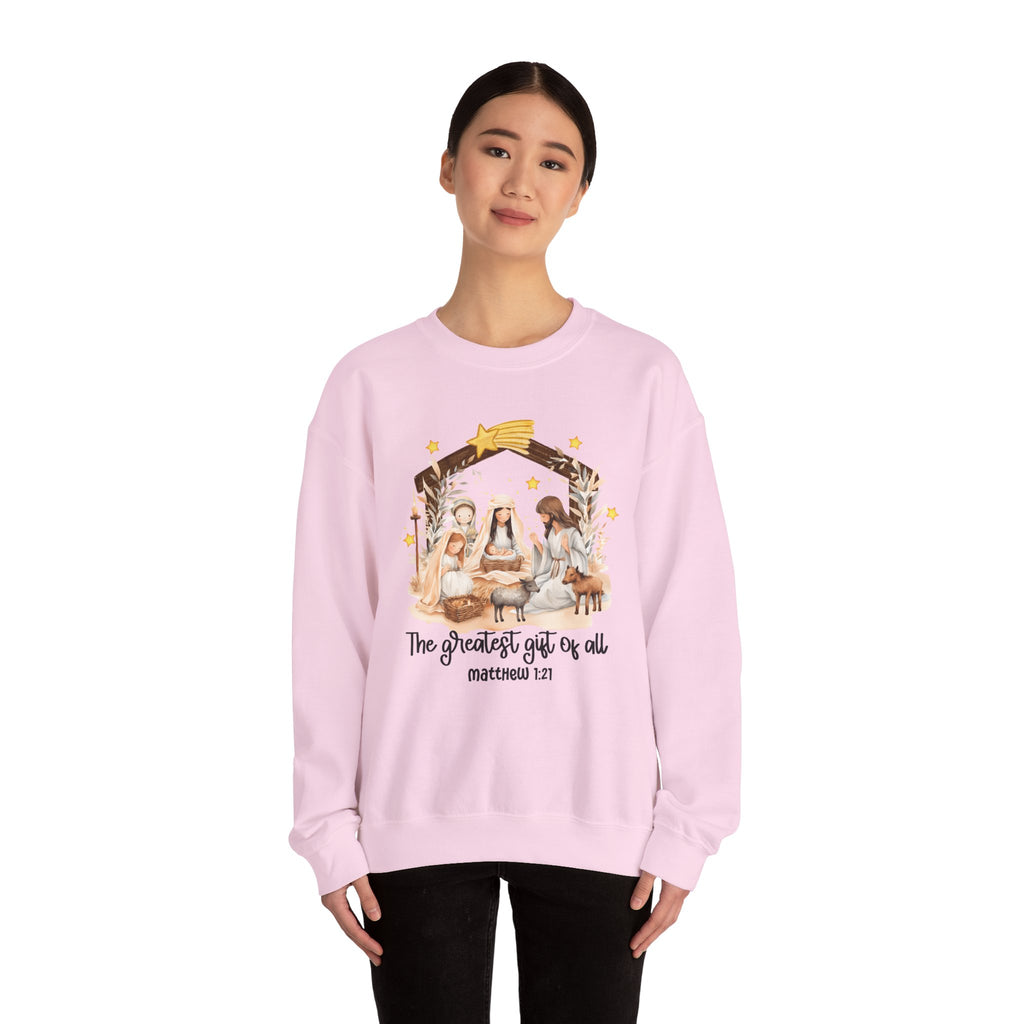 Christmas Nativity Crewneck Sweatshirt - "The Greatest Gift of All"