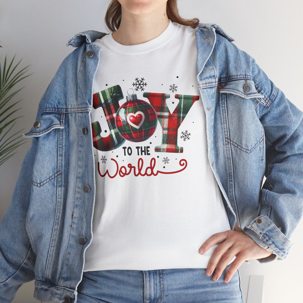 Joy to the World -Heavy Cotton Tee - Christmas Holiday Shirt