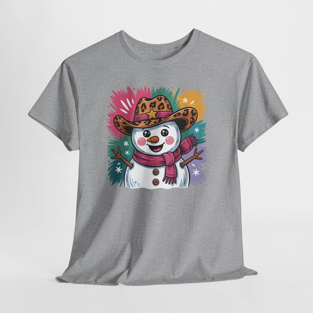Cute Western Snowman Holiday Tee