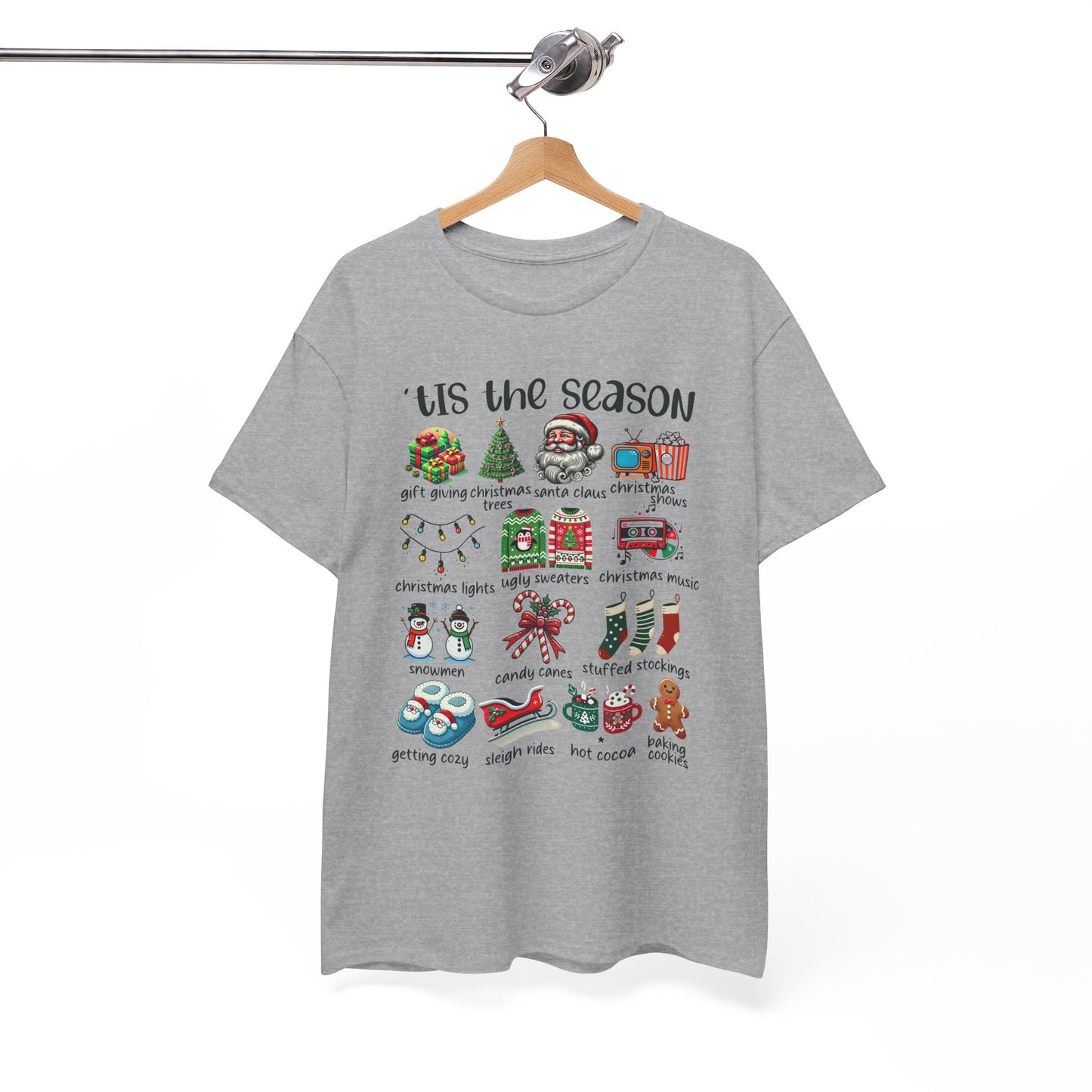 'Tis the Season Heavy Cotton Tee - Holiday Cheer and Festive Fun