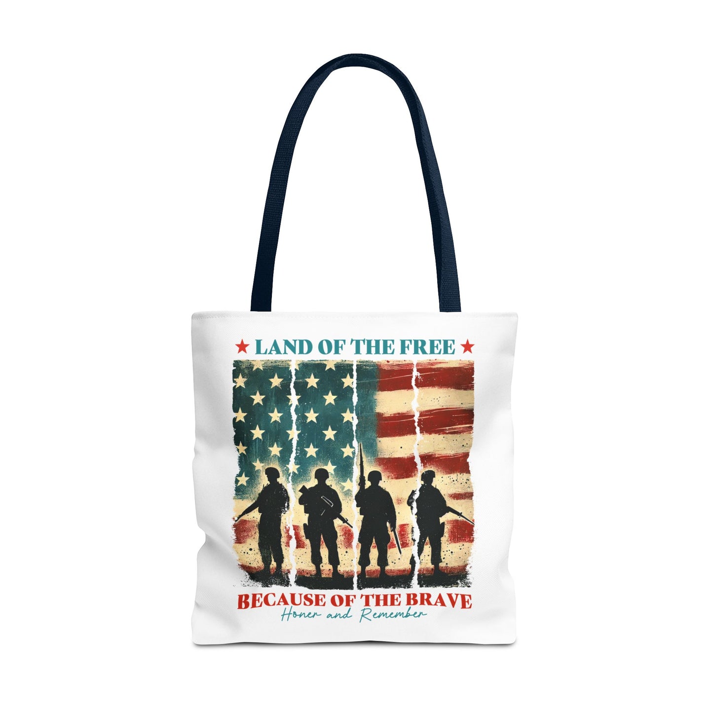 Patriotic Tote Bag - Land of the Free, Because of the Brave