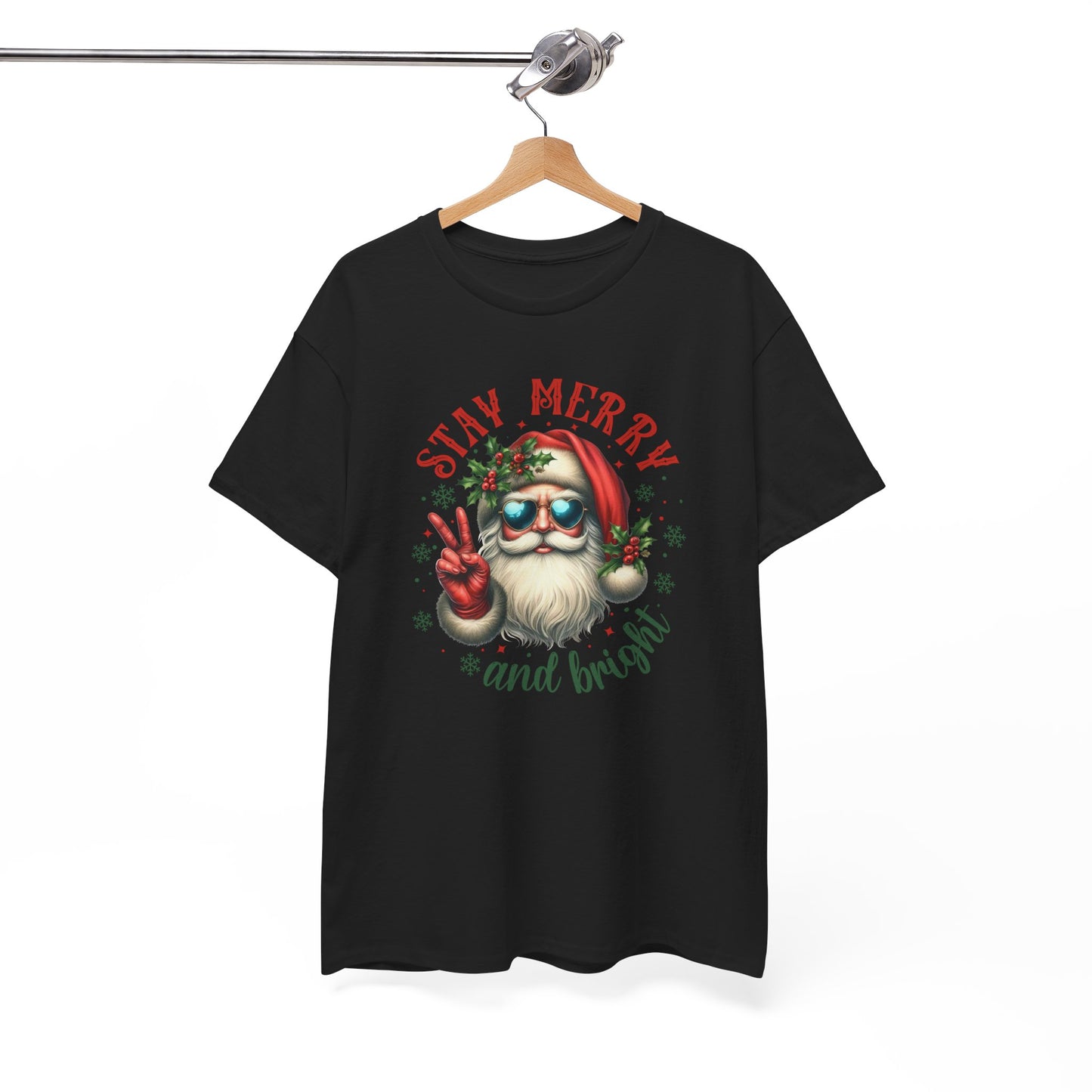 Stay Merry Holiday Heavy Cotton Tee | Fun Christmas Shirt