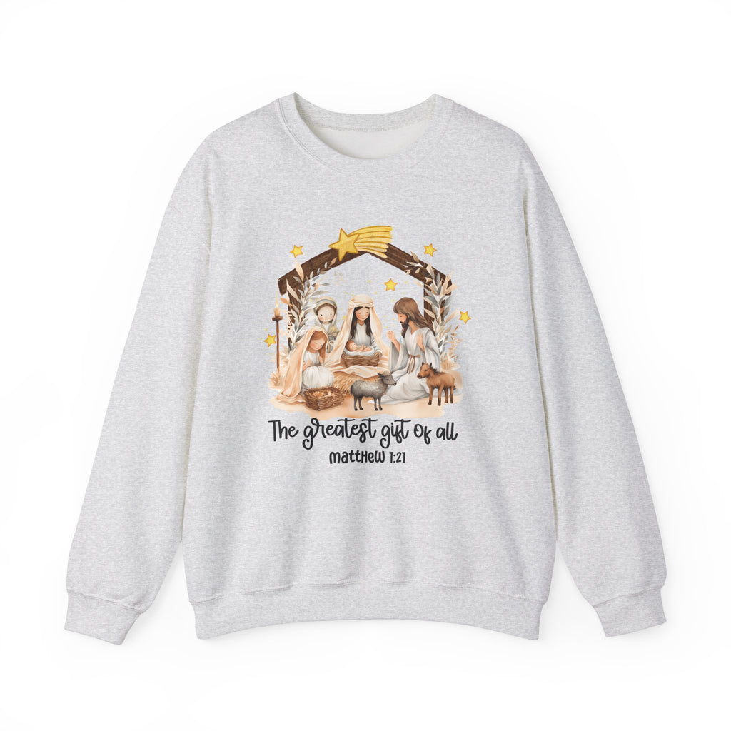 Christmas Nativity Crewneck Sweatshirt - "The Greatest Gift of All"