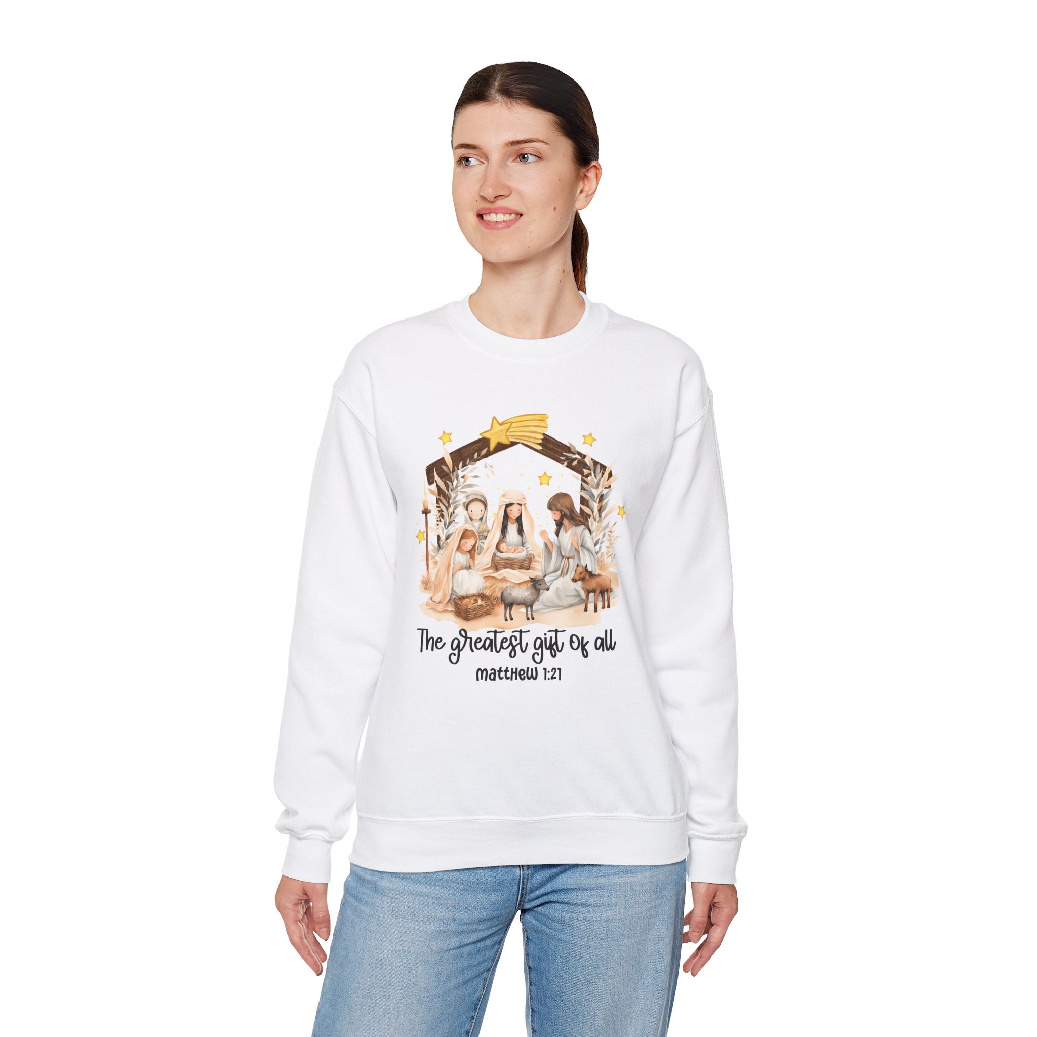 Christmas Nativity Crewneck Sweatshirt - "The Greatest Gift of All"
