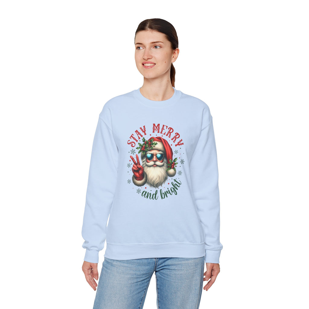Stay Merry and Bright Crewneck Sweatshirt - Festive Holiday Apparel