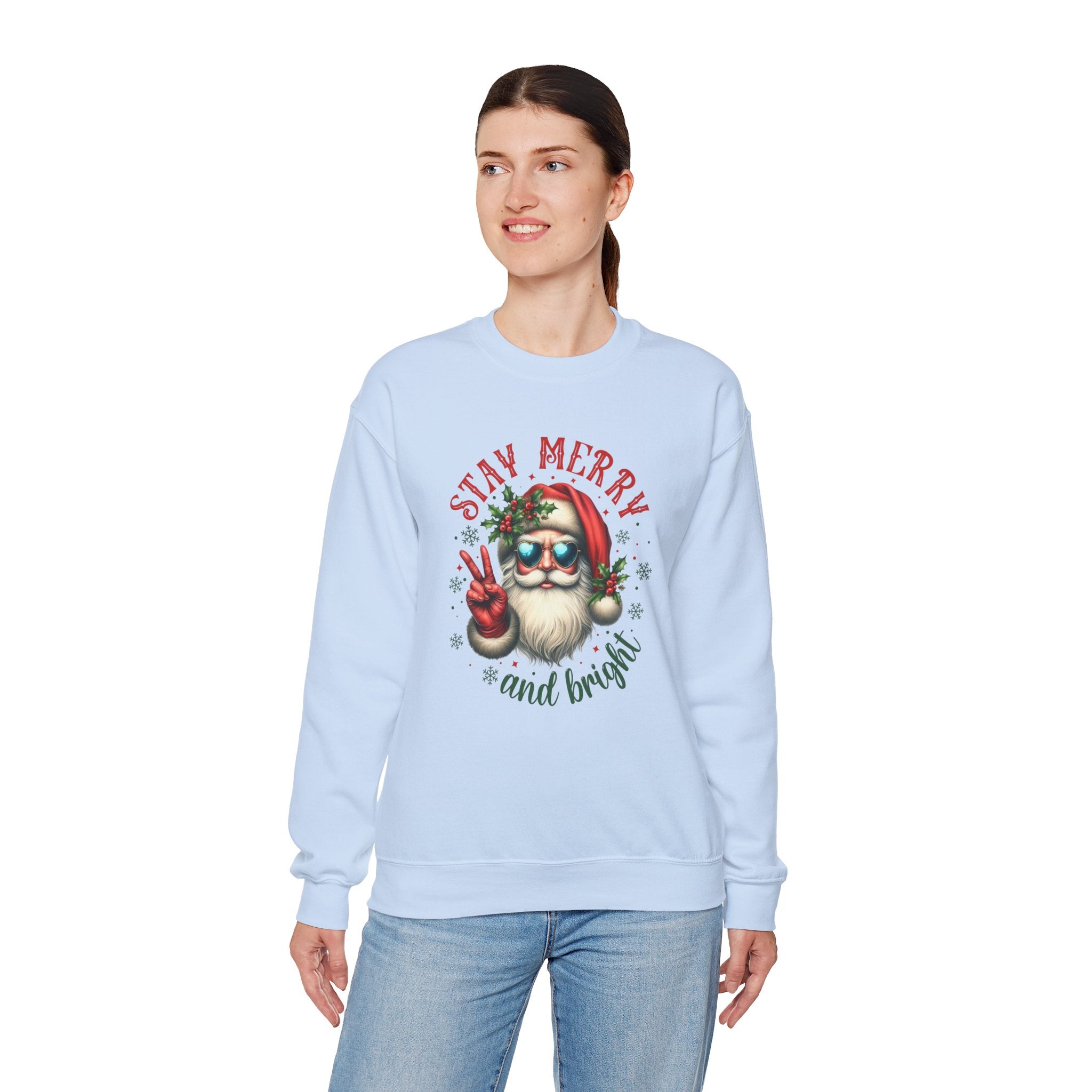 Stay Merry and Bright Crewneck Sweatshirt - Festive Holiday Apparel