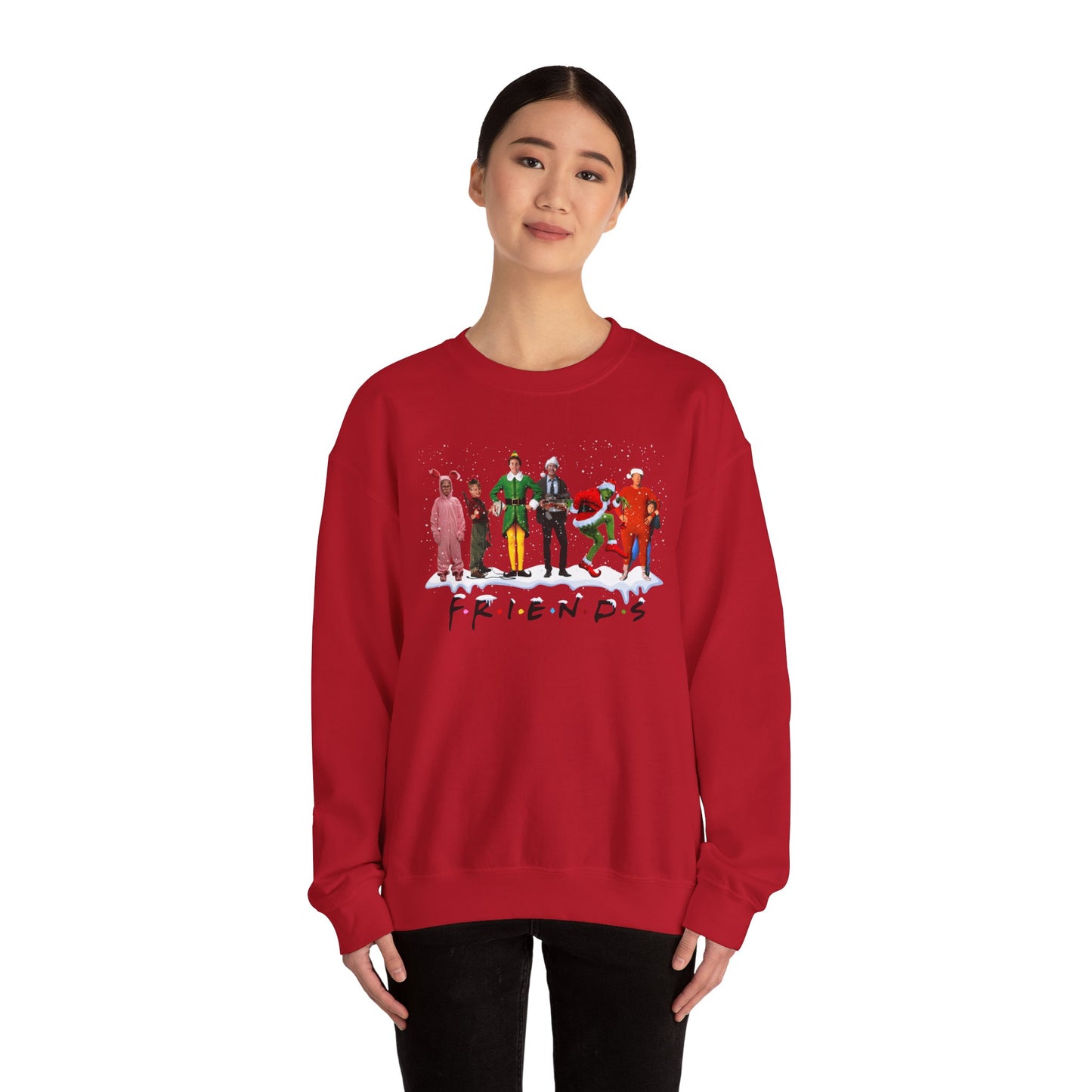 Festive Friends Crewneck Sweatshirt - Cozy Holiday Apparel