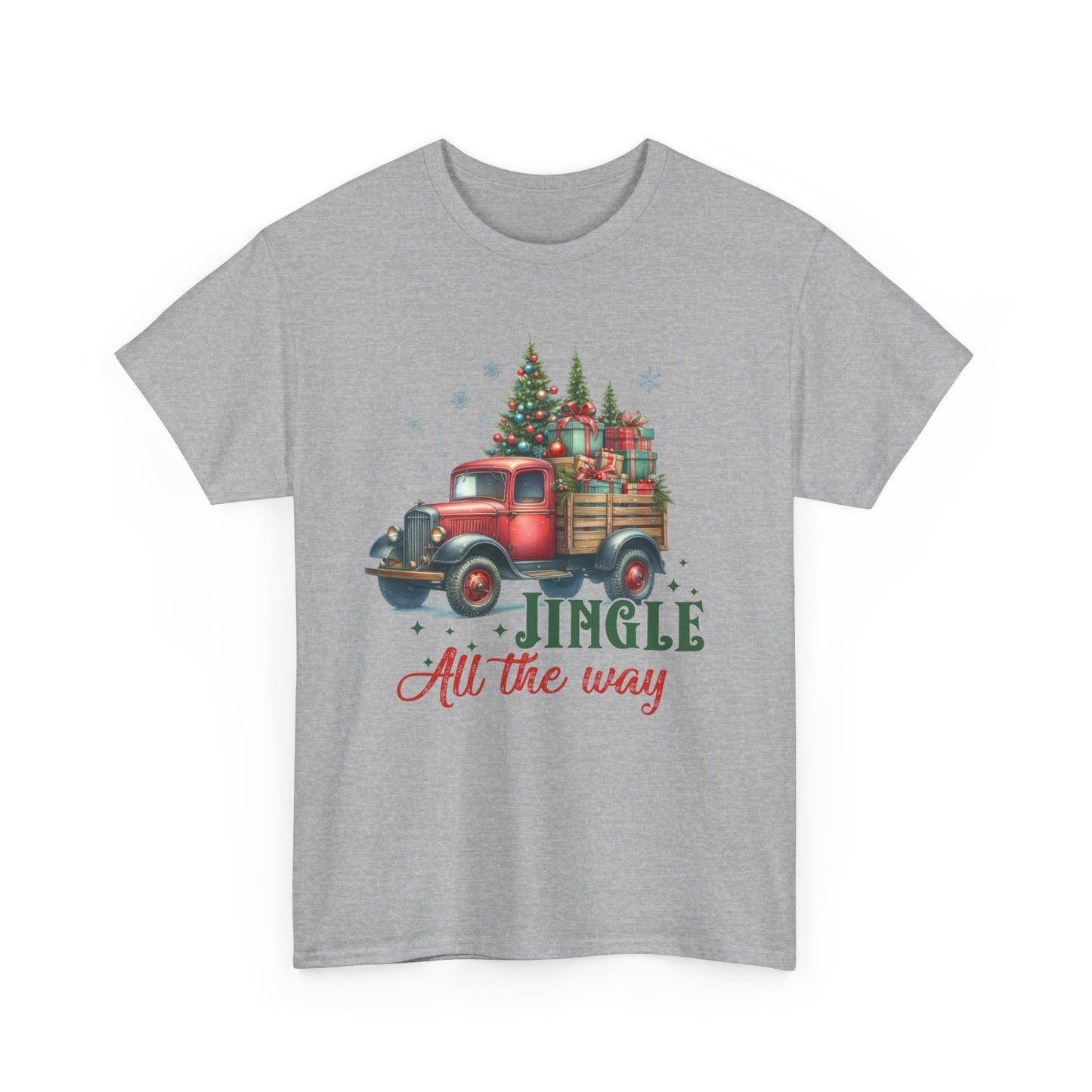 Jingle All the Way Holiday Tee - Heavy Cotton Shirt for Christmas Celebrations