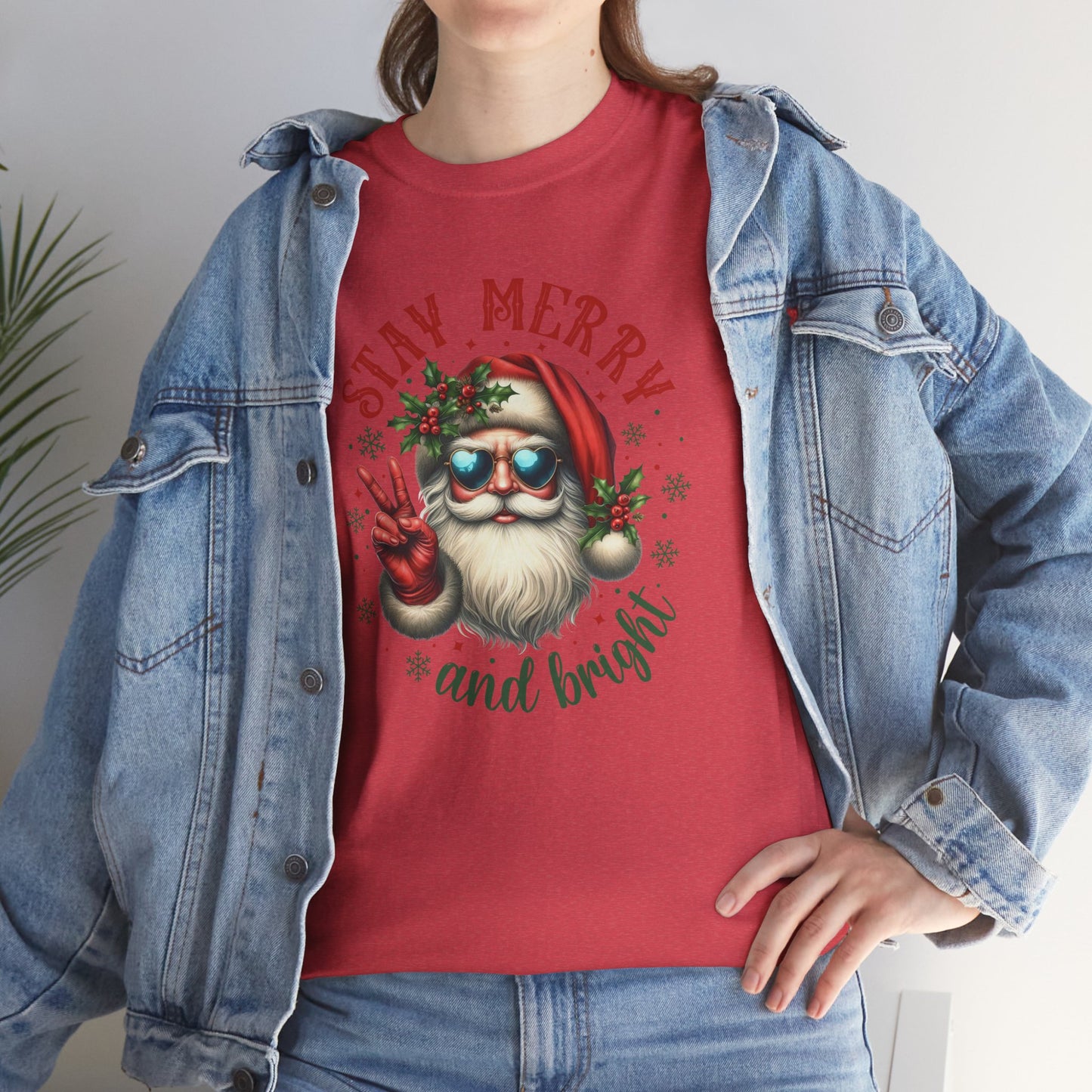 Stay Merry Holiday Heavy Cotton Tee | Fun Christmas Shirt