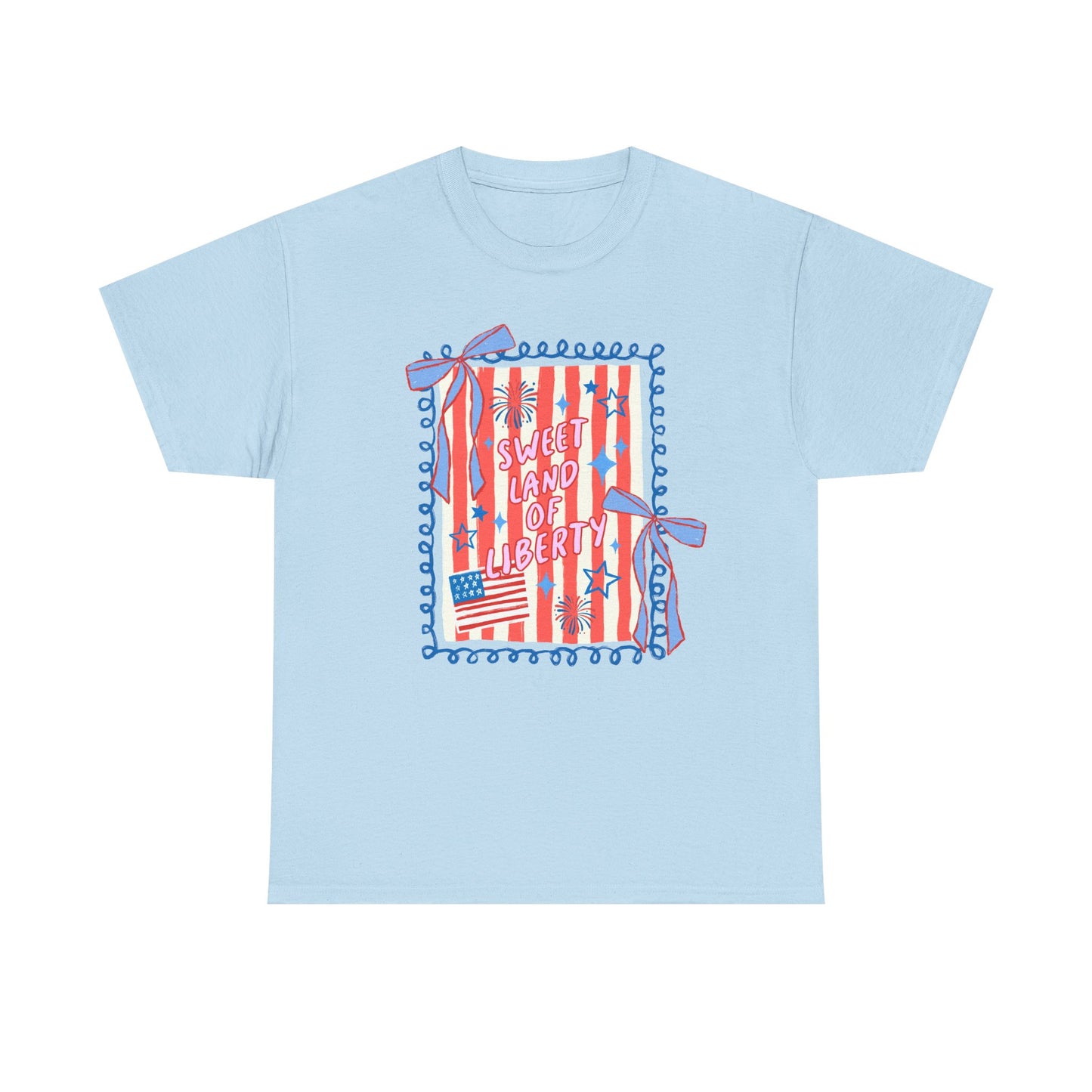 Patriotic 'Land of Liberty' Tee — Red White Blue Flag Graphic T-Shirt