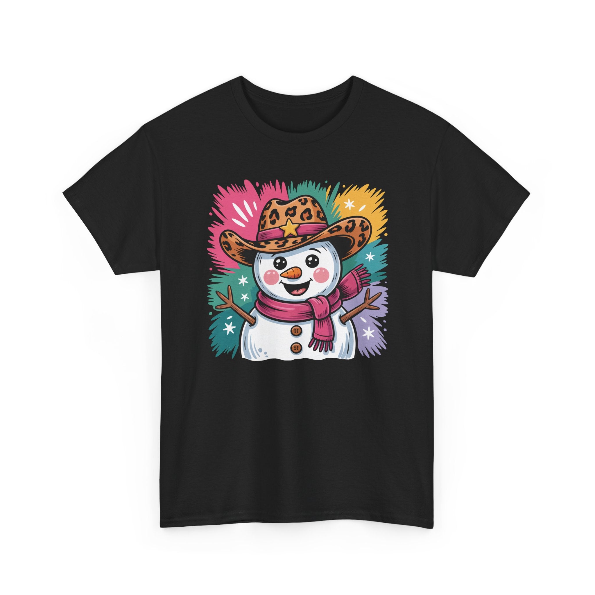 Cute Western Snowman Holiday Tee