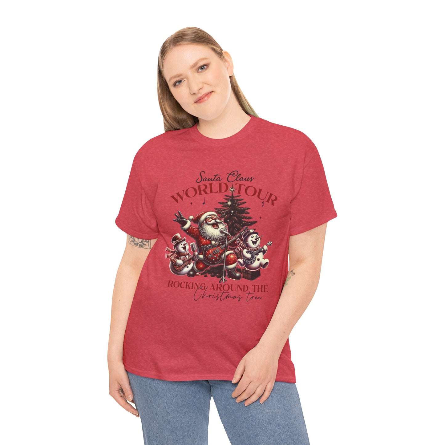 Christmas Santa Claus World Tour Tee - Heavy Cotton T-Shirt