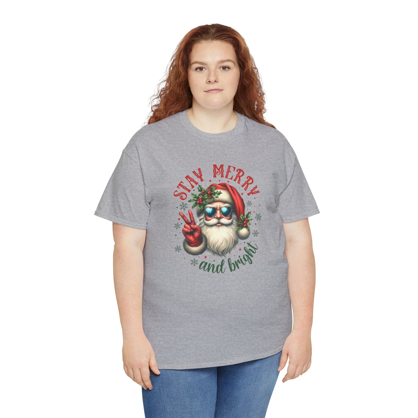Stay Merry Holiday Heavy Cotton Tee | Fun Christmas Shirt