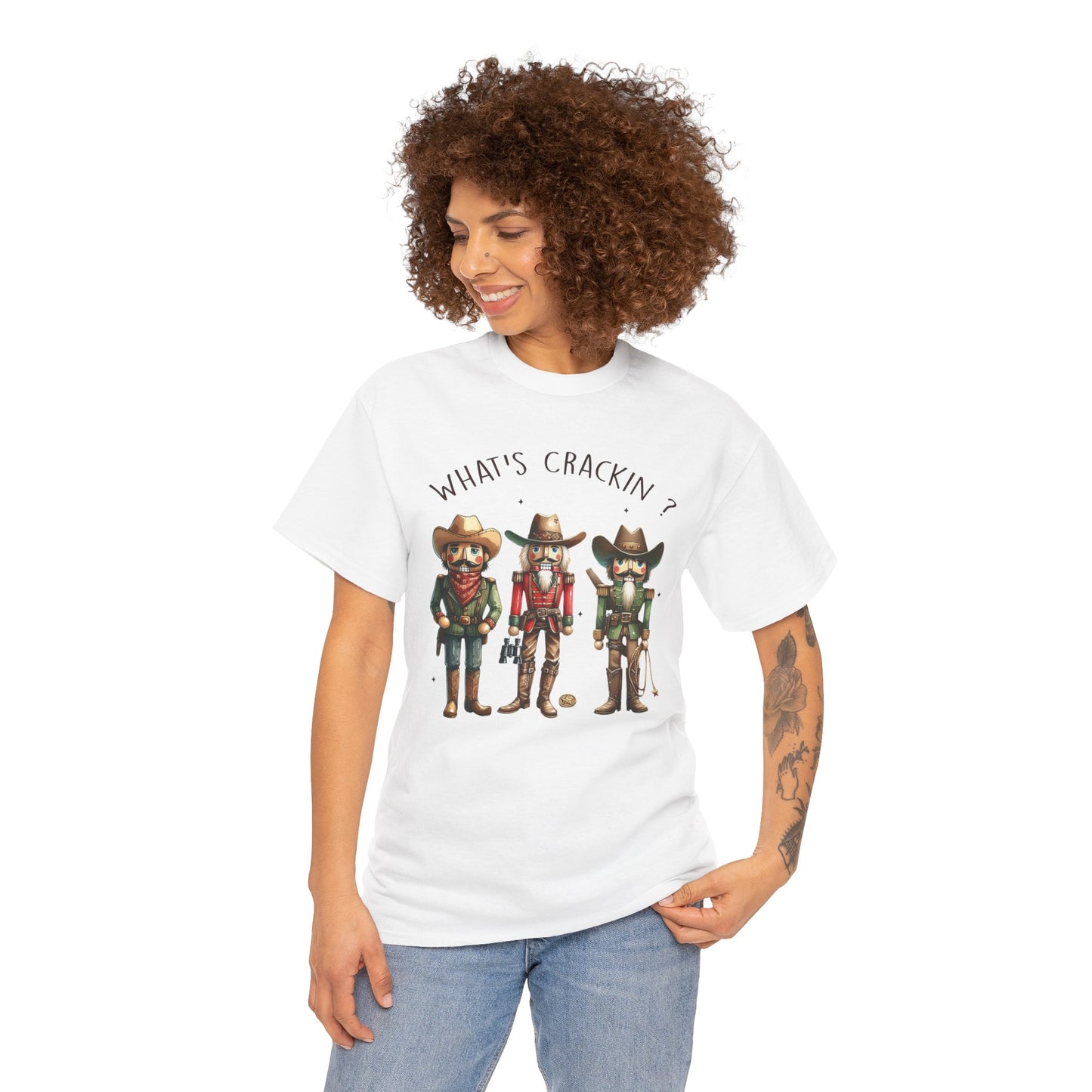 What's Crackin'? Cowboy Graphic Heavy Cotton Tee