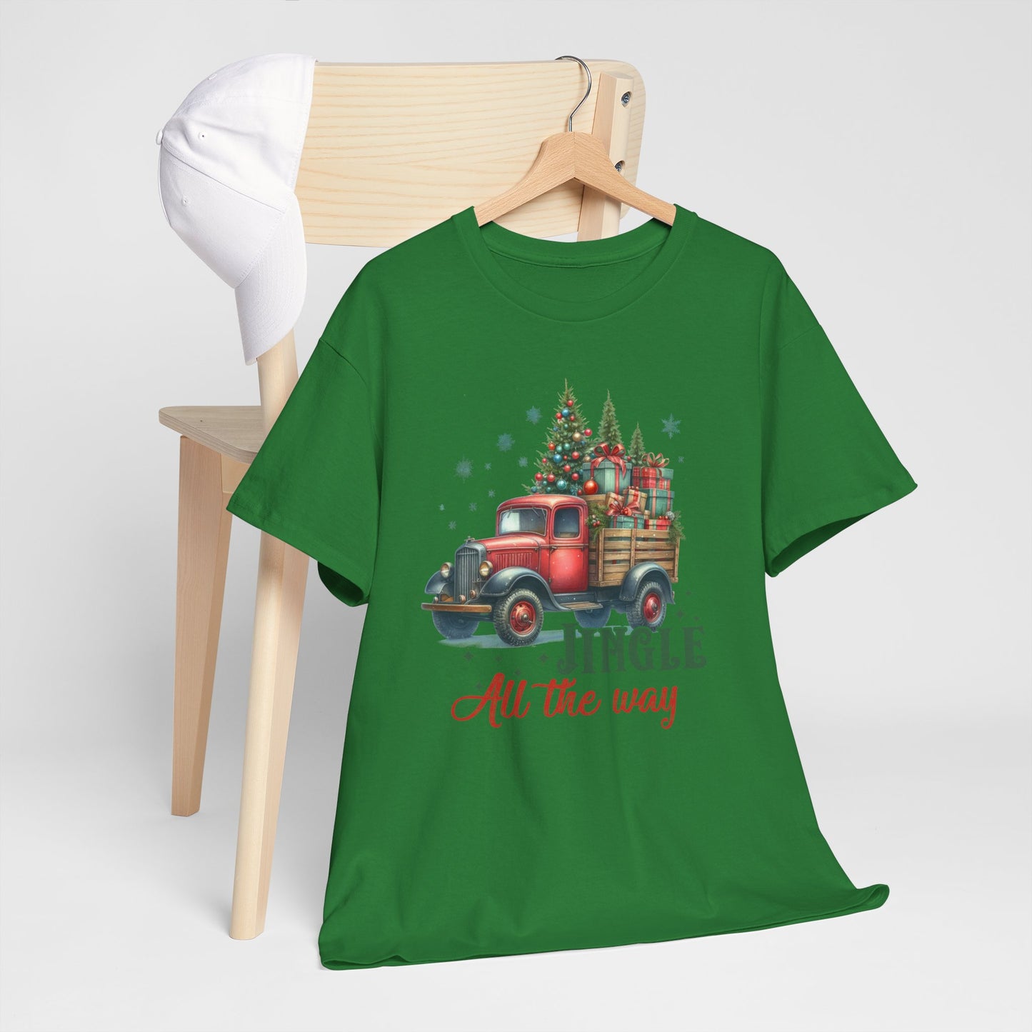 Jingle All the Way Holiday Tee - Heavy Cotton Shirt for Christmas Celebrations
