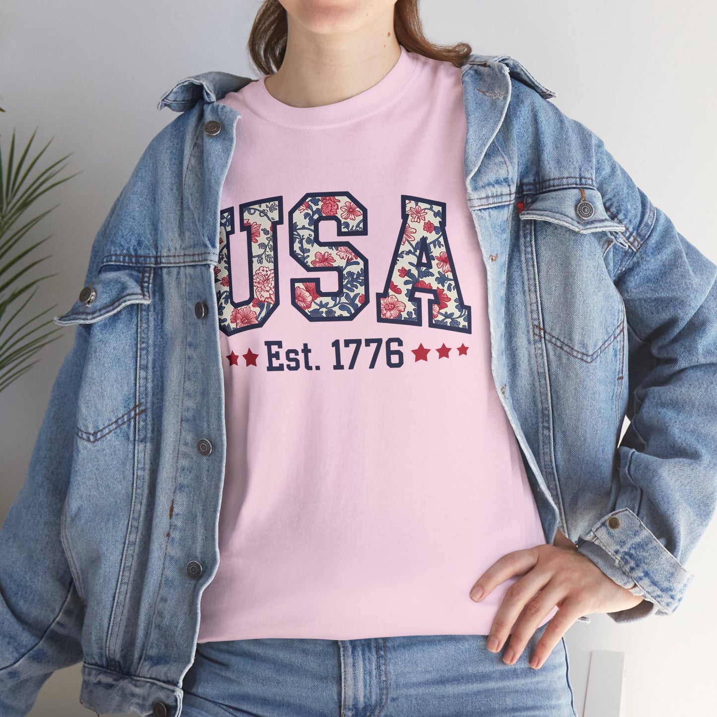 Patriotic USA Floral- Tee